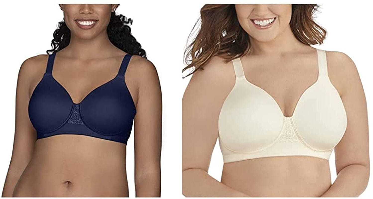 Vanity Fair Women'S Beauty Back Full Figure Wirefree Bra (71380-Fashion Colors) 2 Pack - Navy/Ivory / 38D