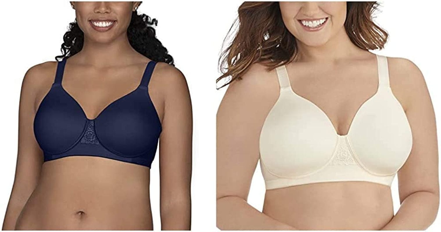 Vanity Fair Women'S Beauty Back Full Figure Wirefree Bra (71380-Fashion Colors) 2 Pack - Navy/Ivory / 38DD