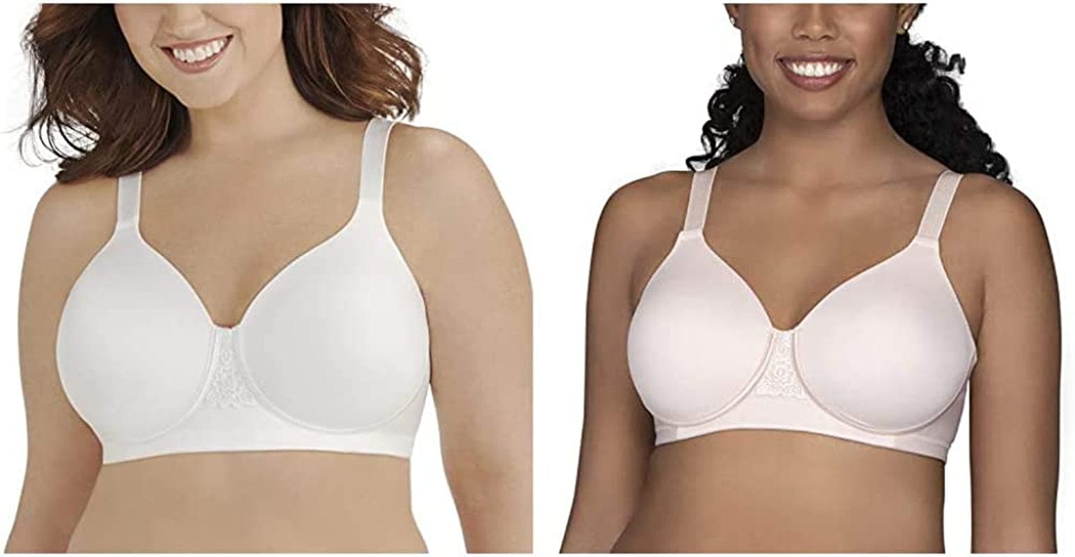 Vanity Fair Women'S Beauty Back Full Figure Wirefree Bra (71380-Fashion Colors) 2 Pack - White/Quartz / 40C
