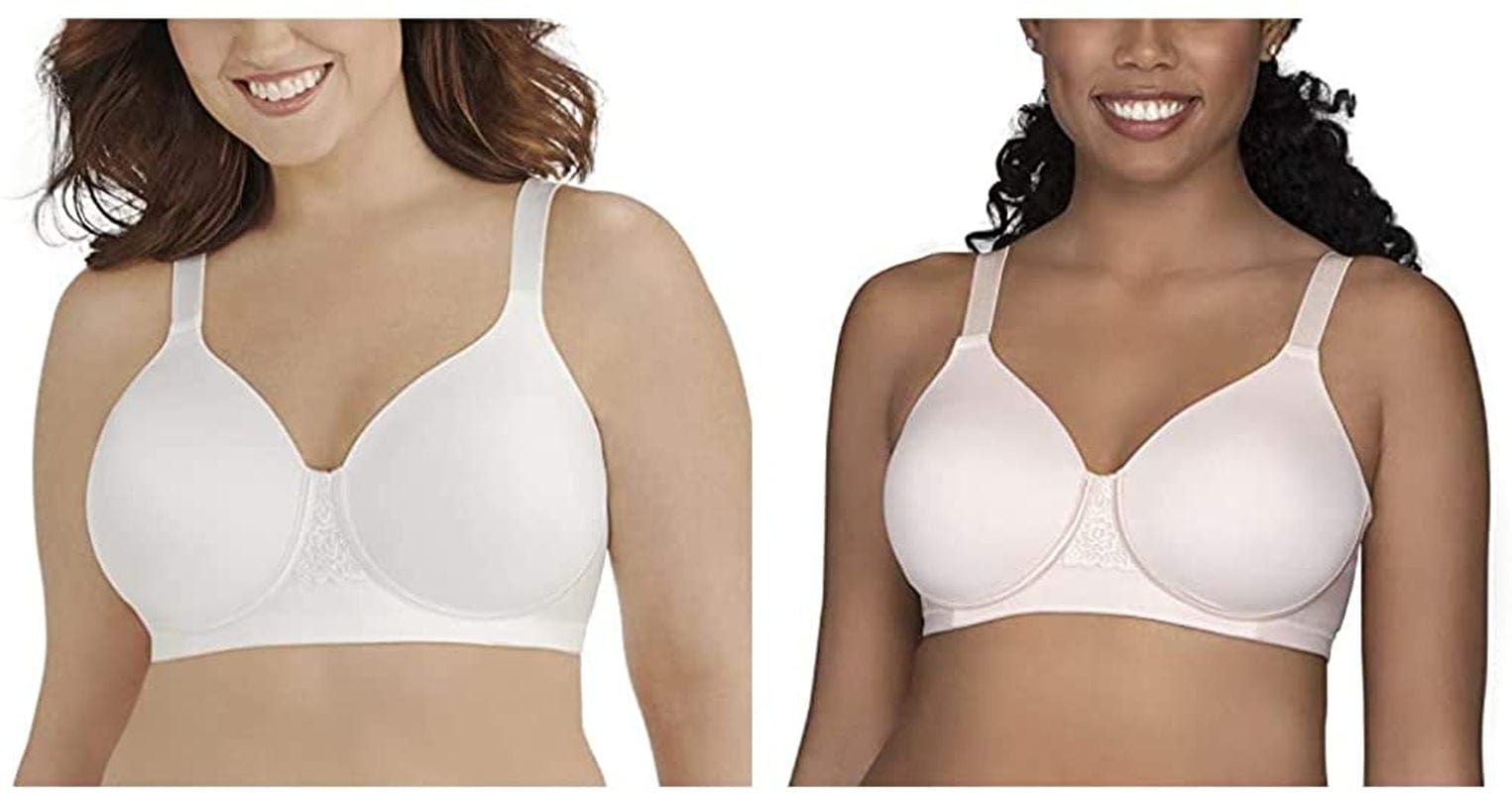 Vanity Fair Women'S Beauty Back Full Figure Wirefree Bra (71380-Fashion Colors) 2 Pack - White/Quartz / 38DD
