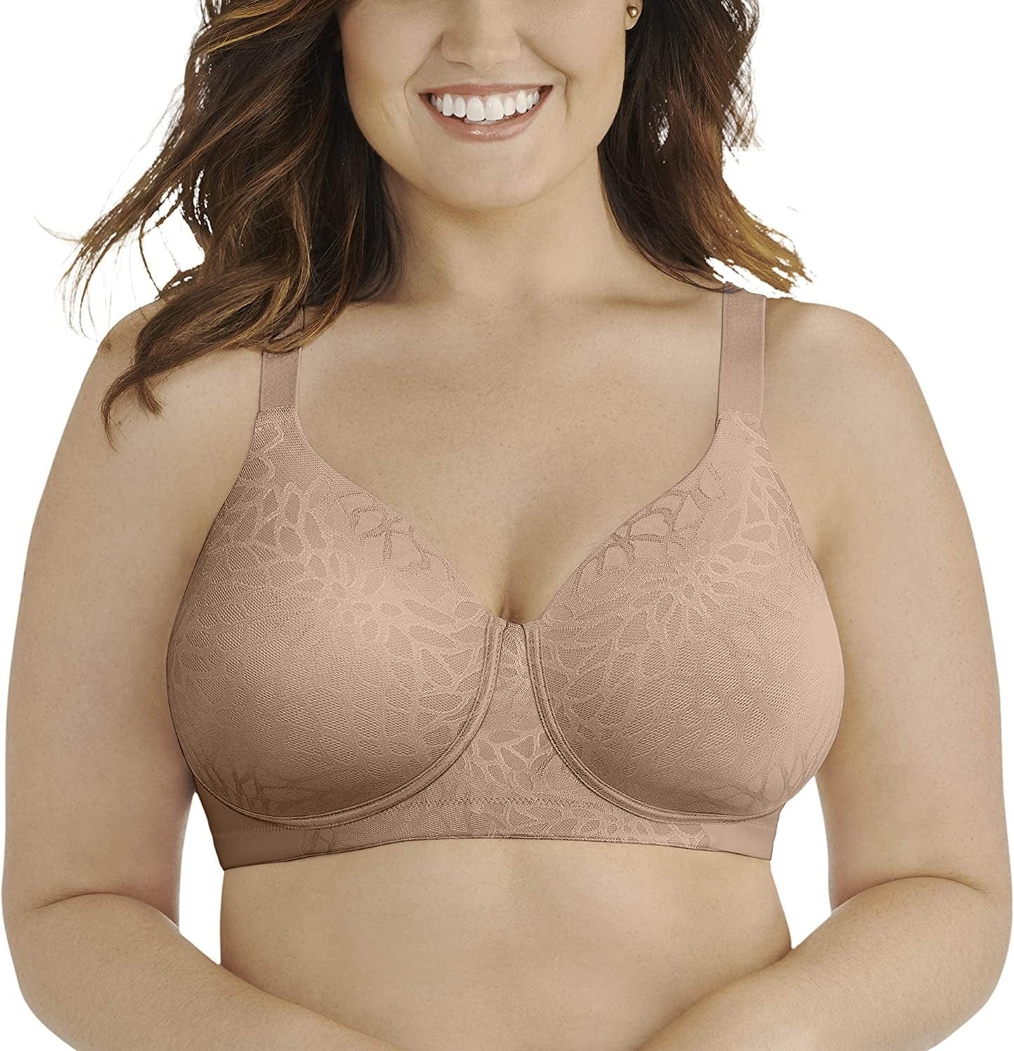 Vanity Fair Women'S Beauty Back Full Figure Wirefree Bra (71380-Fashion Colors) Honey Beige Lace / 36D