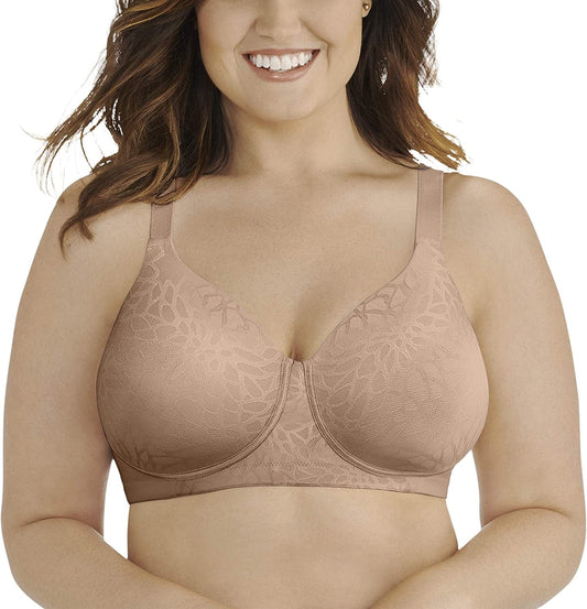 Vanity Fair Women'S Beauty Back Full Figure Wirefree Bra (71380-Fashion Colors) Honey Beige Lace / 36D