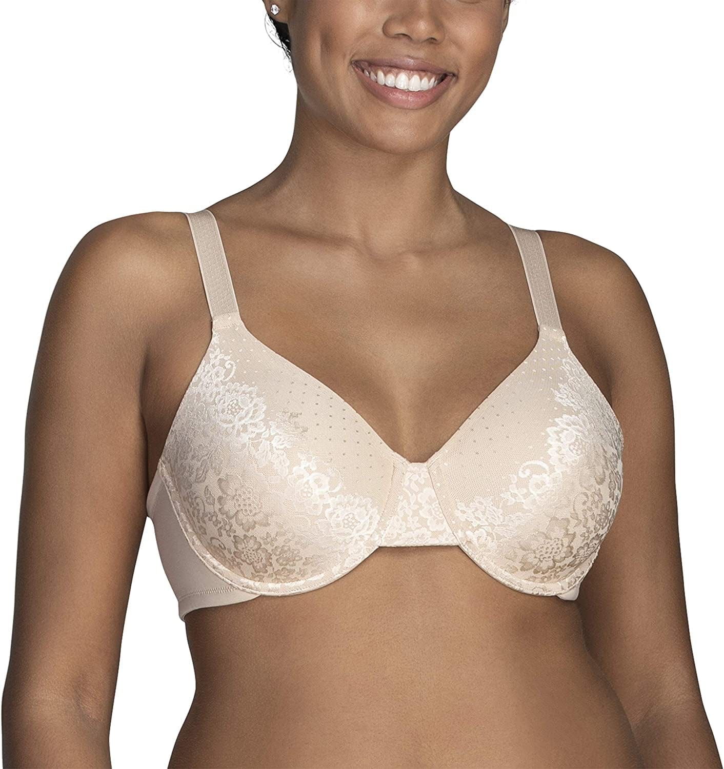 Vanity Fair Women'S Beauty Back Smoothing Minimizer Bra (36C-42H) Damask Neutral Lace / Beauty Back / 38DD
