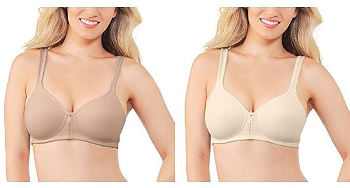 Vanity Fair Women'S Body Caress Full Coverage Convertible Bra Wirefree - 2 Pack - Ivory/Beige / Wirefree / 36D