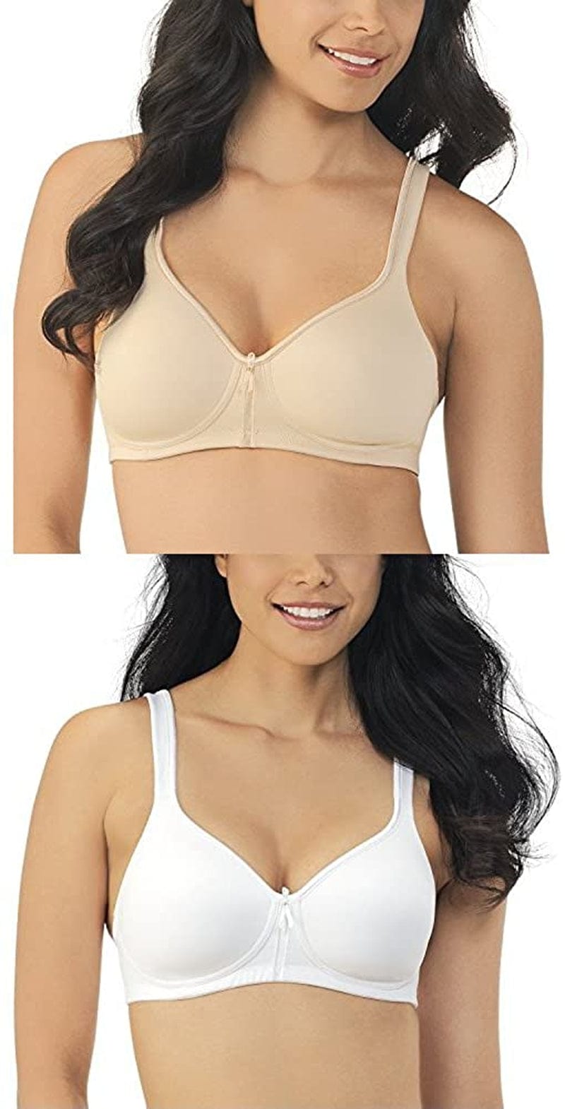 Vanity Fair Women'S Body Caress Full Coverage Convertible Bra Wirefree - 2 Pack - Beige/White / Wirefree / 40B