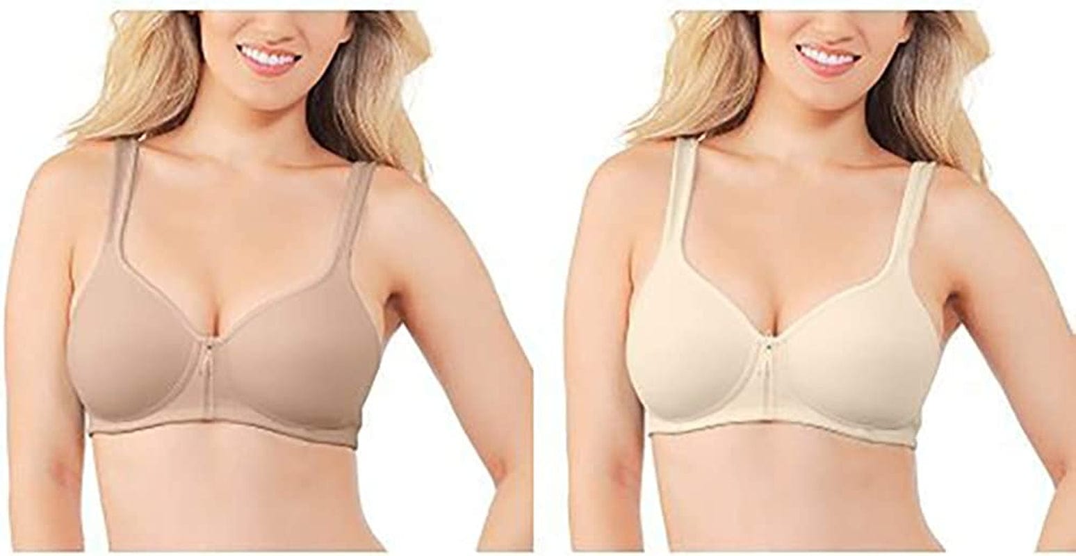 Vanity Fair Women'S Body Caress Full Coverage Convertible Bra Wirefree - 2 Pack - Ivory/Beige / Wirefree / 38DD