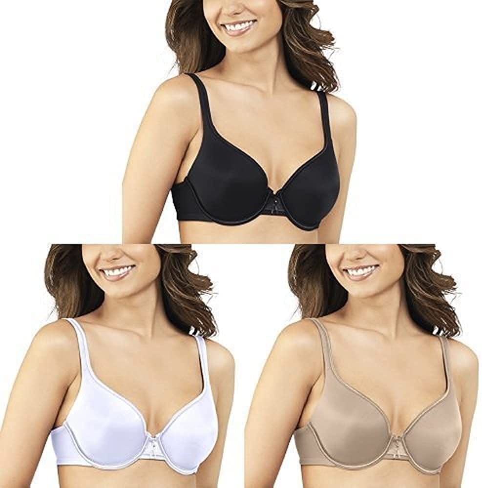 Vanity Fair Women'S Body Caress Full Coverage Convertible Bra Underwire - 3 Pack - Black/White/Beige / Underwire / 38DD