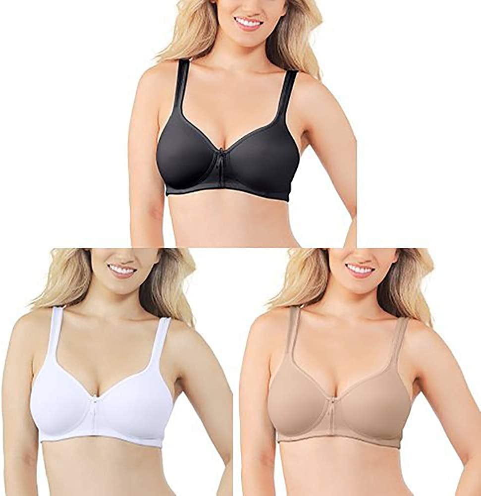 Vanity Fair Women'S Body Caress Full Coverage Convertible Bra Wirefree - 3 Pack - Beige/Black/White / Wirefree / 38B