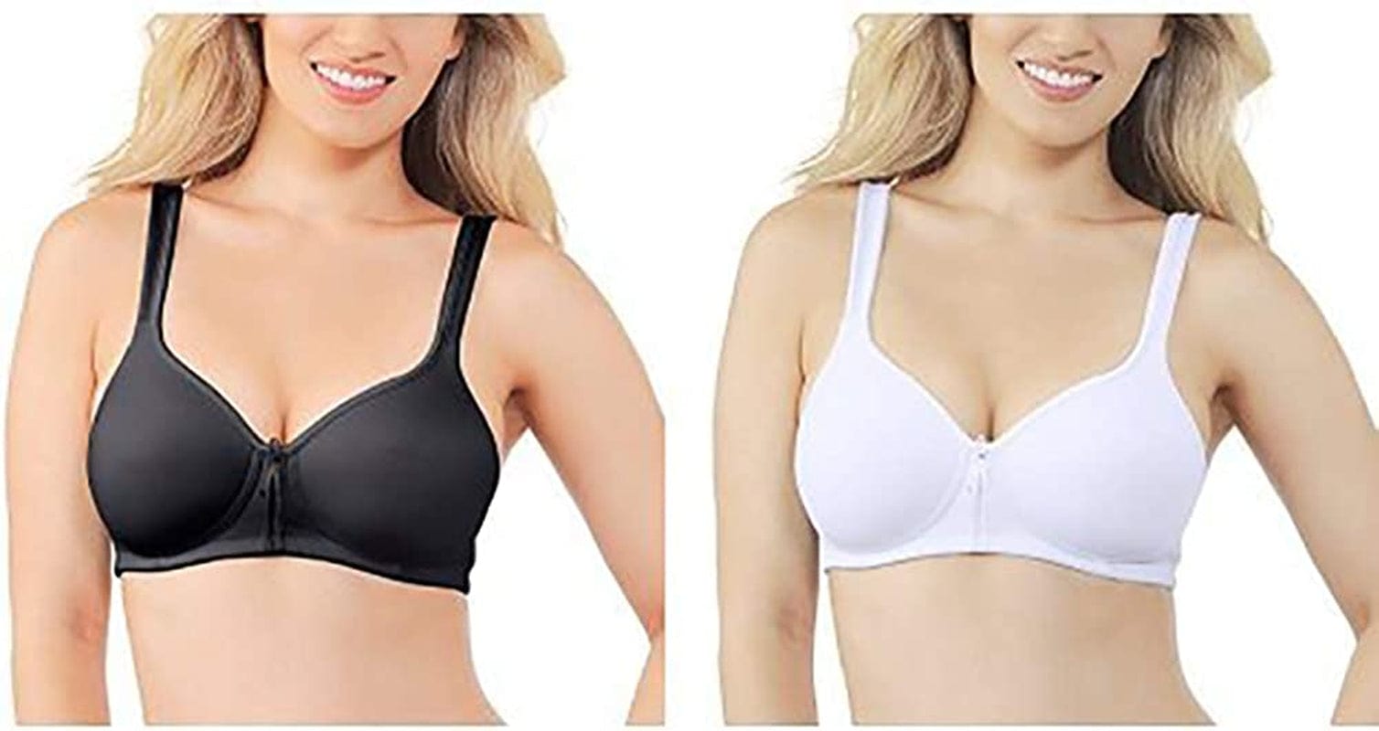 Vanity Fair Women'S Body Caress Full Coverage Convertible Bra Wirefree - 2 Pack - White/Black / Wirefree / 40D