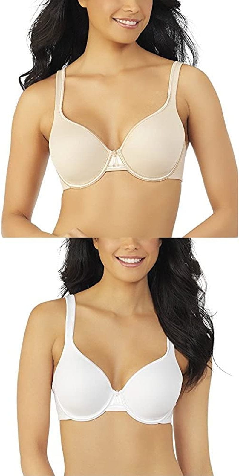 Vanity Fair Women'S Body Caress Full Coverage Convertible Bra Underwire - 2 Pack - Beige/White / Underwire / 36D