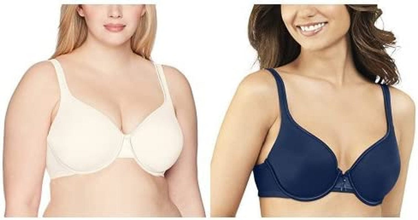 Vanity Fair Women'S Body Caress Full Coverage Underwire Bra 75335 Ivory/Times Square Navy / 2 / 40D