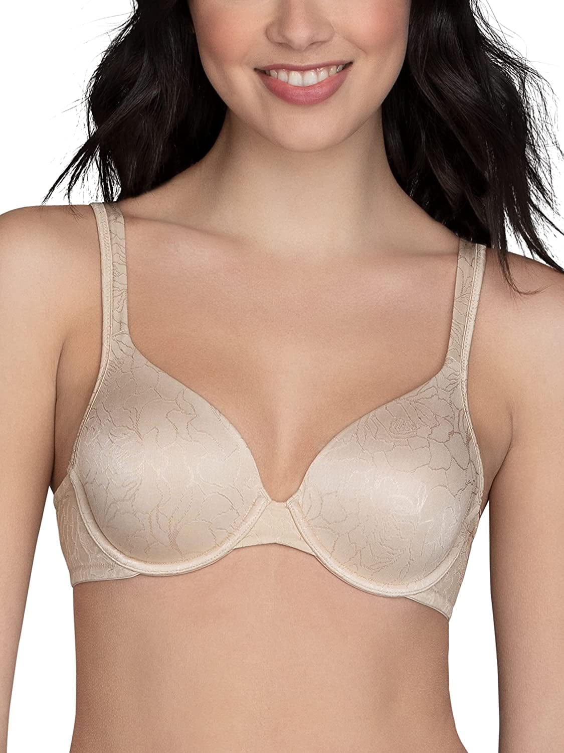 Vanity Fair Women'S Body Shine Full Coverage T-Shirt Bra Underwire - Beige Jacquard / Underwire / 38C
