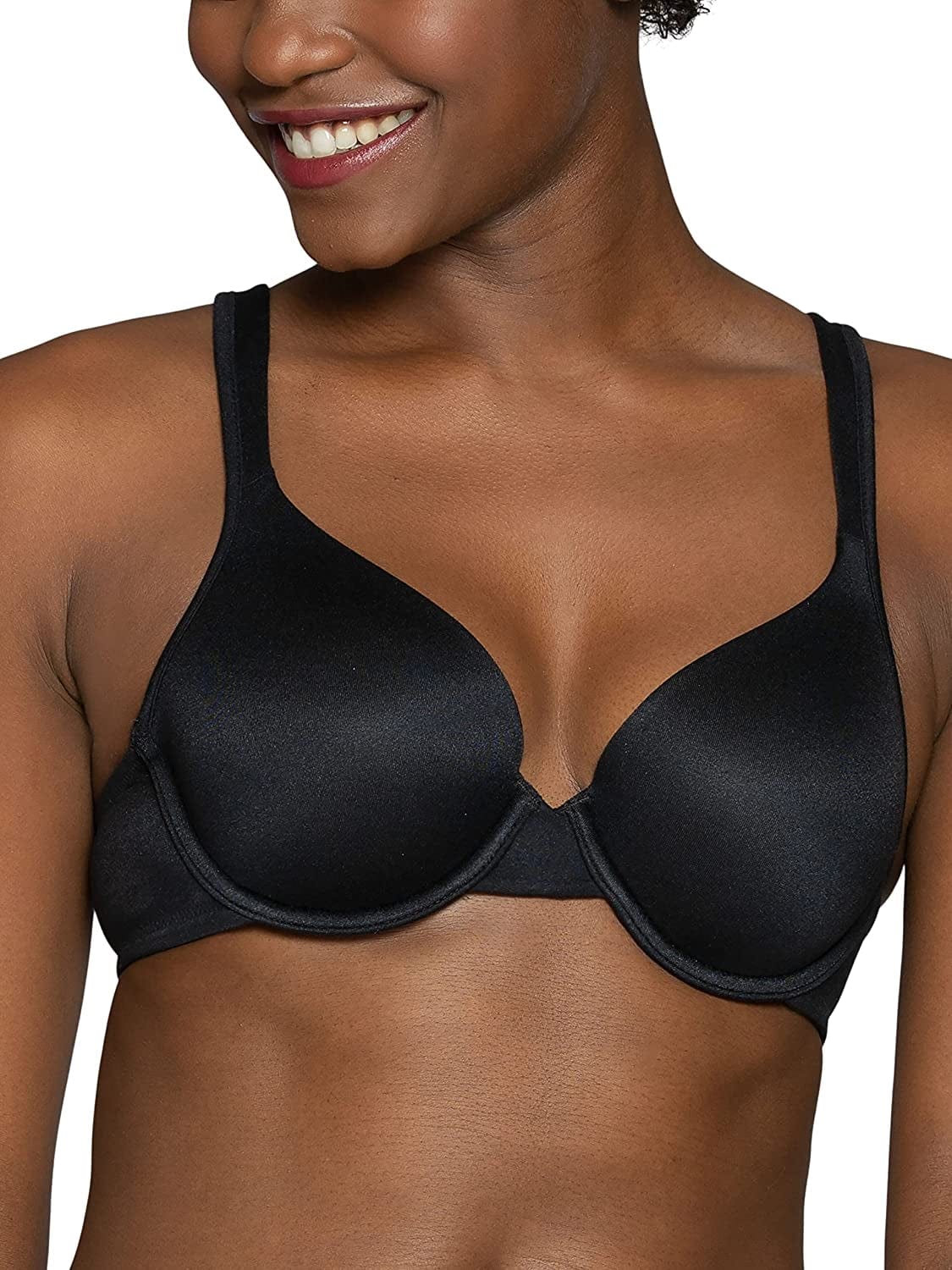 Vanity Fair Women'S Body Shine Full Coverage T-Shirt Bra Underwire - Black / Underwire / 36DD