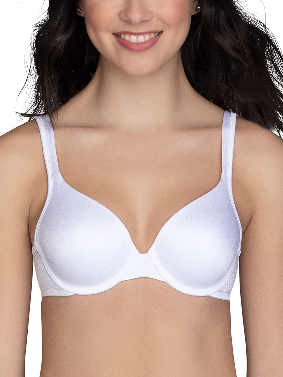 Vanity Fair Women'S Body Shine Full Coverage T-Shirt Bra Underwire - White Jacquard / Underwire / 38C