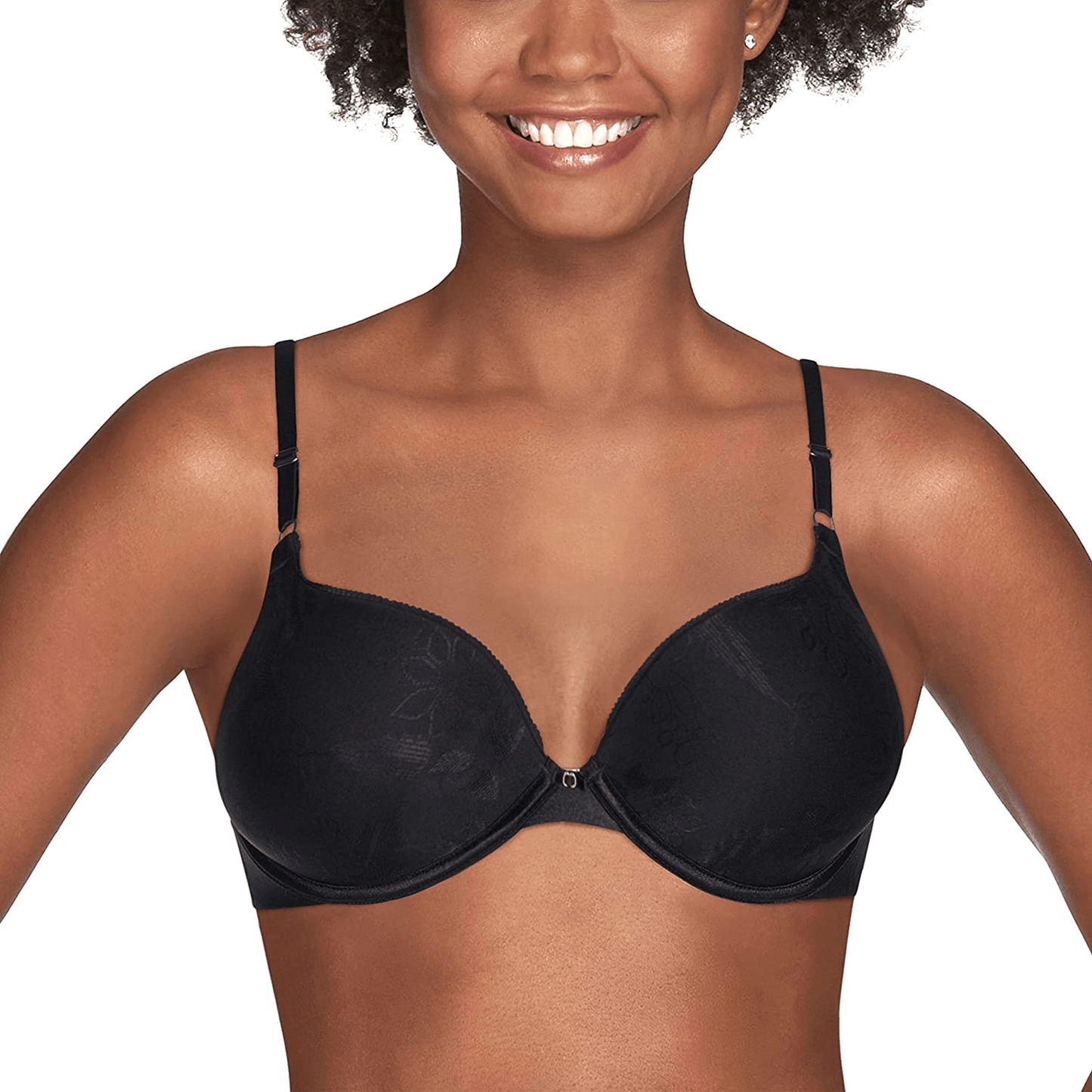 Vanity Fair Women's Ego Boost Push Up Bra (+1 Cup Size) Black Jacquard / 36A