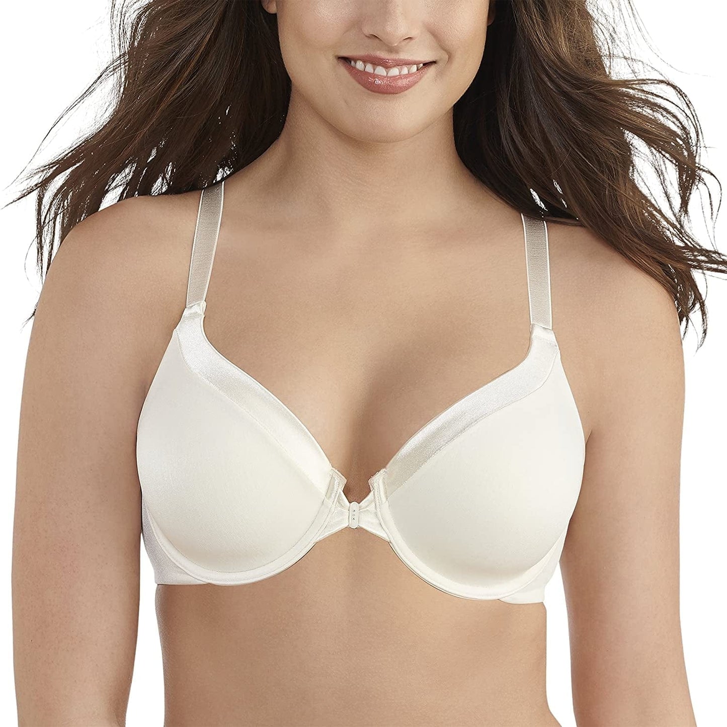 Vanity Fair Women'S Front Closure Bra with No-Poke Underwire (34B-44DDD) Average Figure - Cream / Average Figure (34B-42D) / 38B