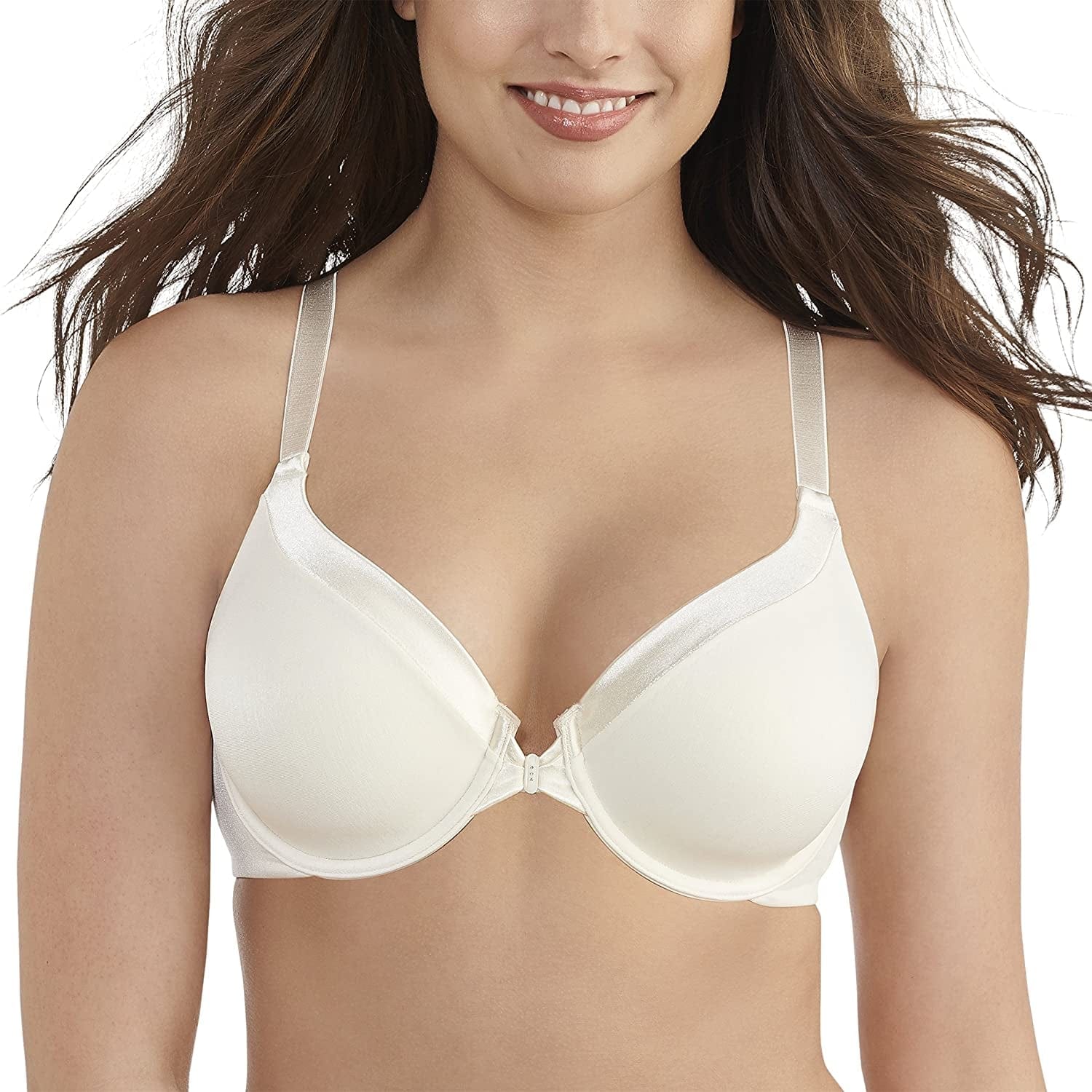 Vanity Fair Women'S Front Closure Bra with No-Poke Underwire (34B-44DDD) Average Figure - Cream / Average Figure (34B-42D) / 38B
