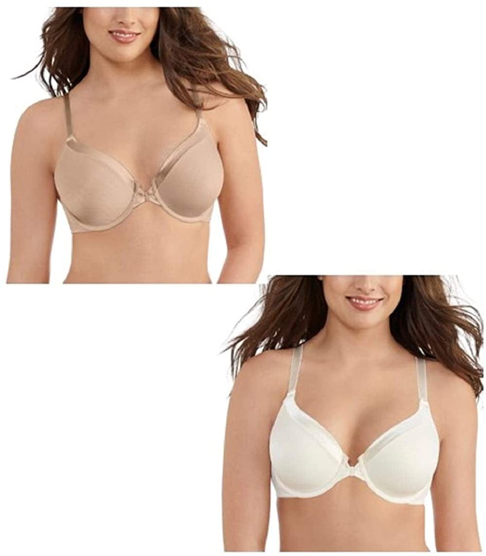 Vanity Fair Women'S Front Closure Bra with No-Poke Underwire (34B-44DDD) Average Figure - 2 Pack - Beige/Cream / Average Figure (34B-42D) / 38B