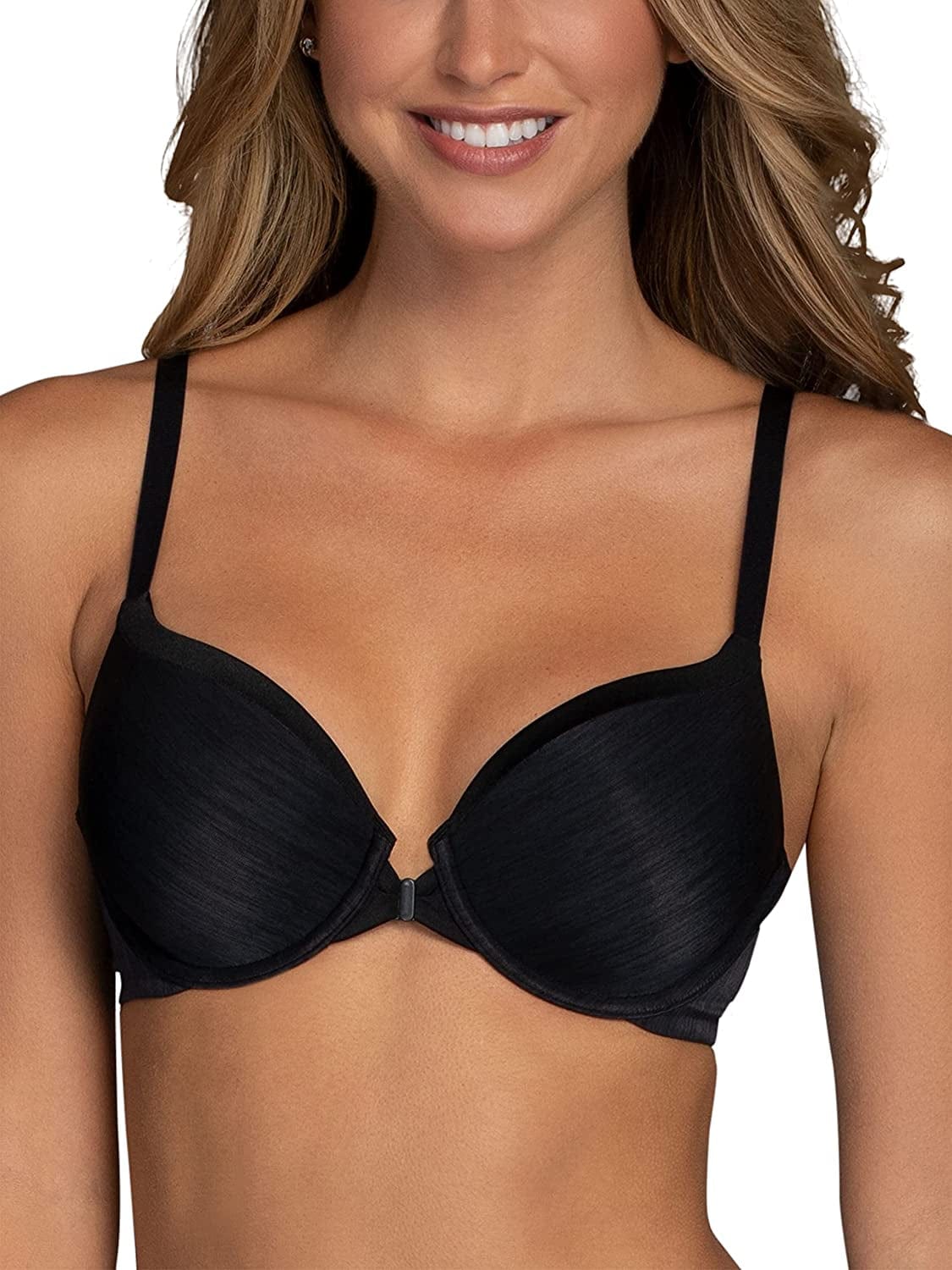 Vanity Fair Women'S Front Closure Bra with No-Poke Underwire (34B-44DDD) Average Figure - Black / Average Figure (34B-42D) / 34D