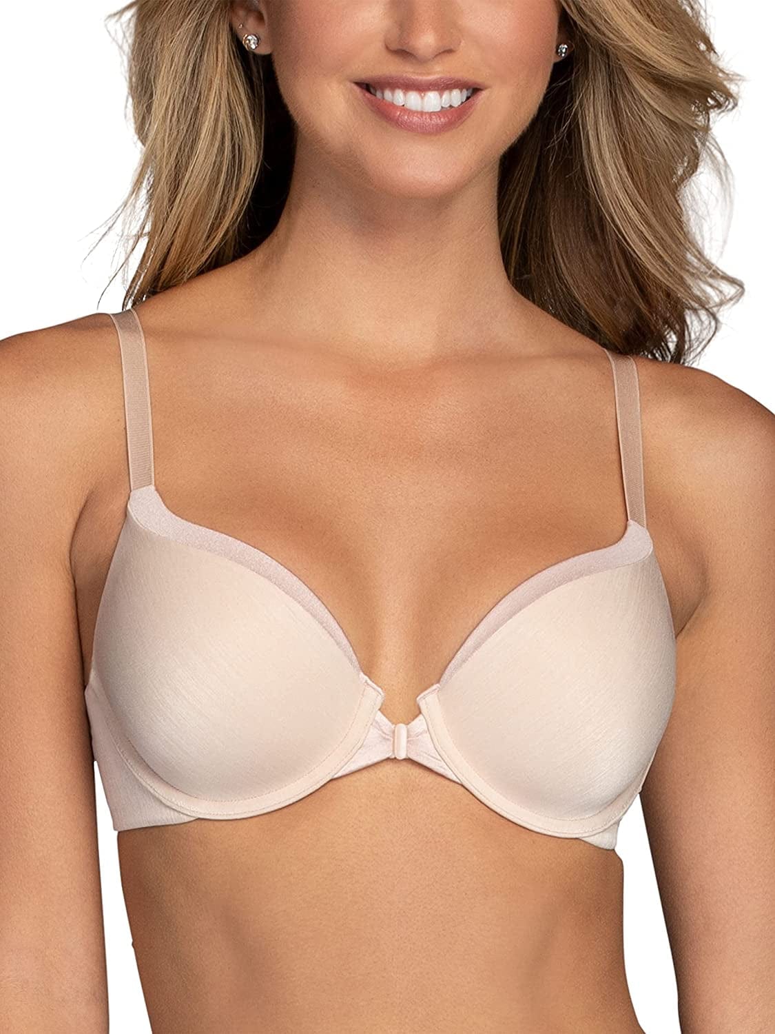 Vanity Fair Women'S Front Closure Bra with No-Poke Underwire (34B-44DDD) Average Figure - Beige / Average Figure (34B-42D) / 36DD
