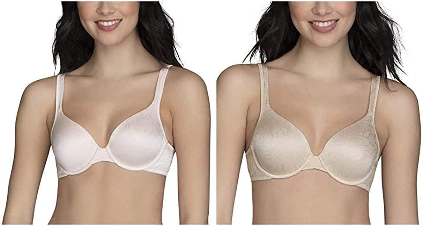 Vanity Fair Women'S Full Coverage Underwire Bra 75298 Underwire - 2 Pack - Quartz Jacquard/Beige Jacquard / 40D