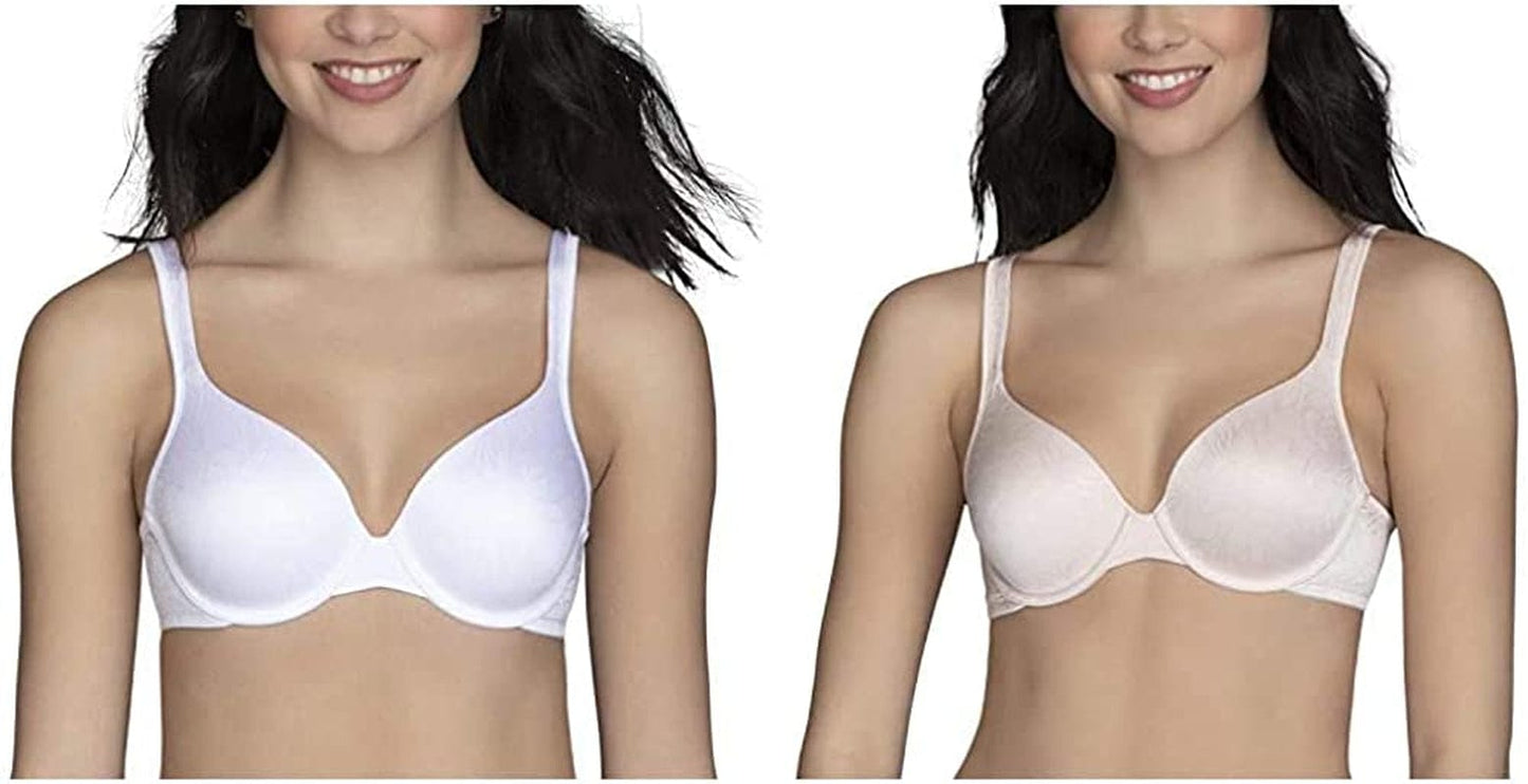 Vanity Fair Women'S Full Coverage Underwire Bra 75298 Underwire - 2 Pack - White Jacquard/Quartz Jacquard / 34DD