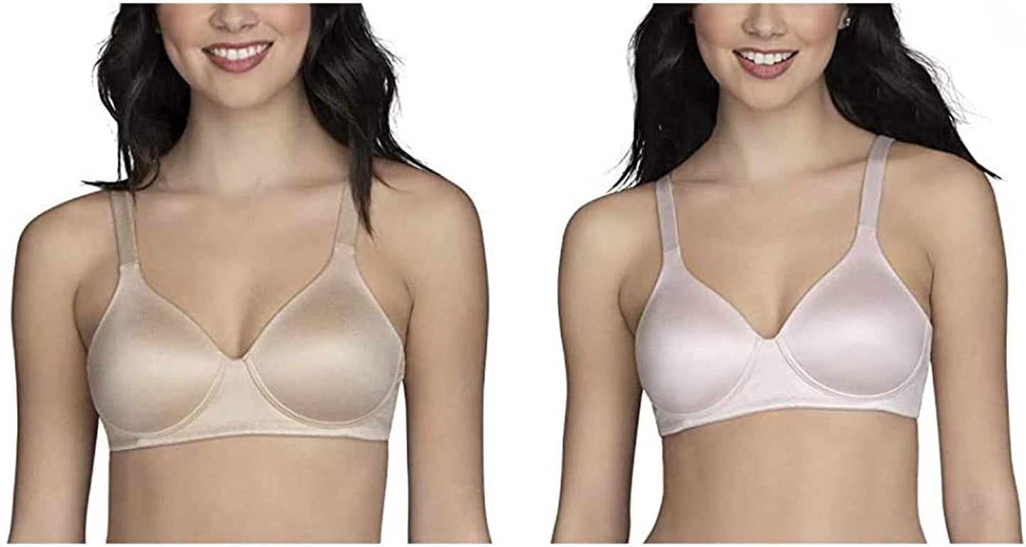 Vanity Fair Women'S Full Coverage Wirefree Bra 72298 Wirefree - 2 Pack - Beige/Quartz / 40B
