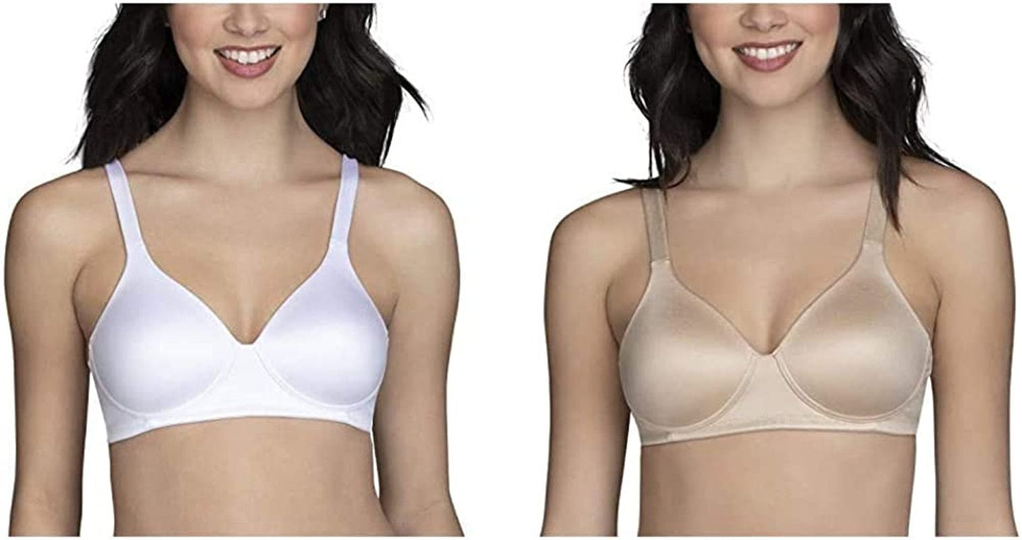 Vanity Fair Women'S Full Coverage Wirefree Bra 72298 Wirefree - 2 Pack - White/Beige / 42C