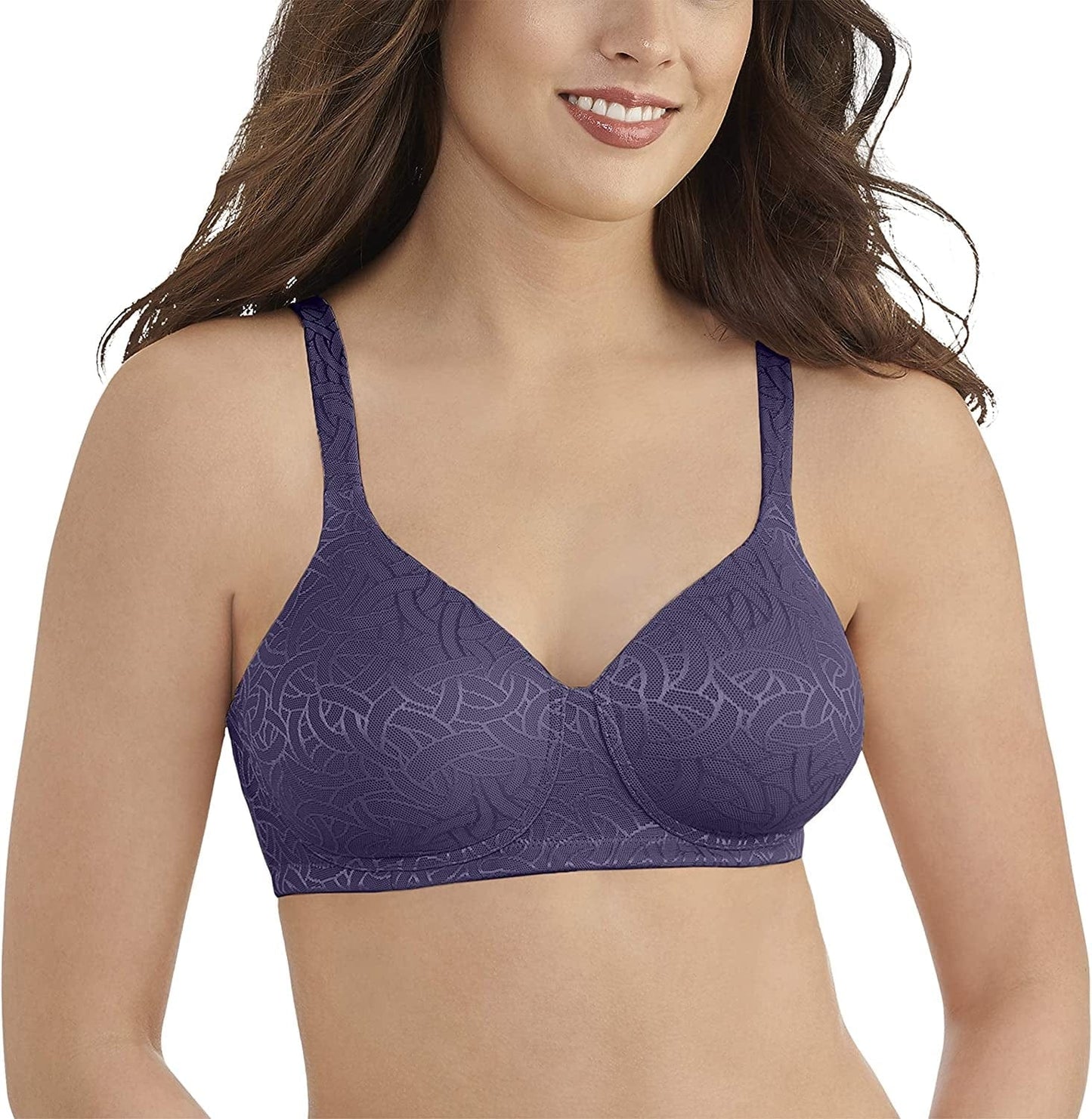 Vanity Fair Women'S Full Coverage Wirefree Bra 72298 Blue Charcoal Jacquard / 36D