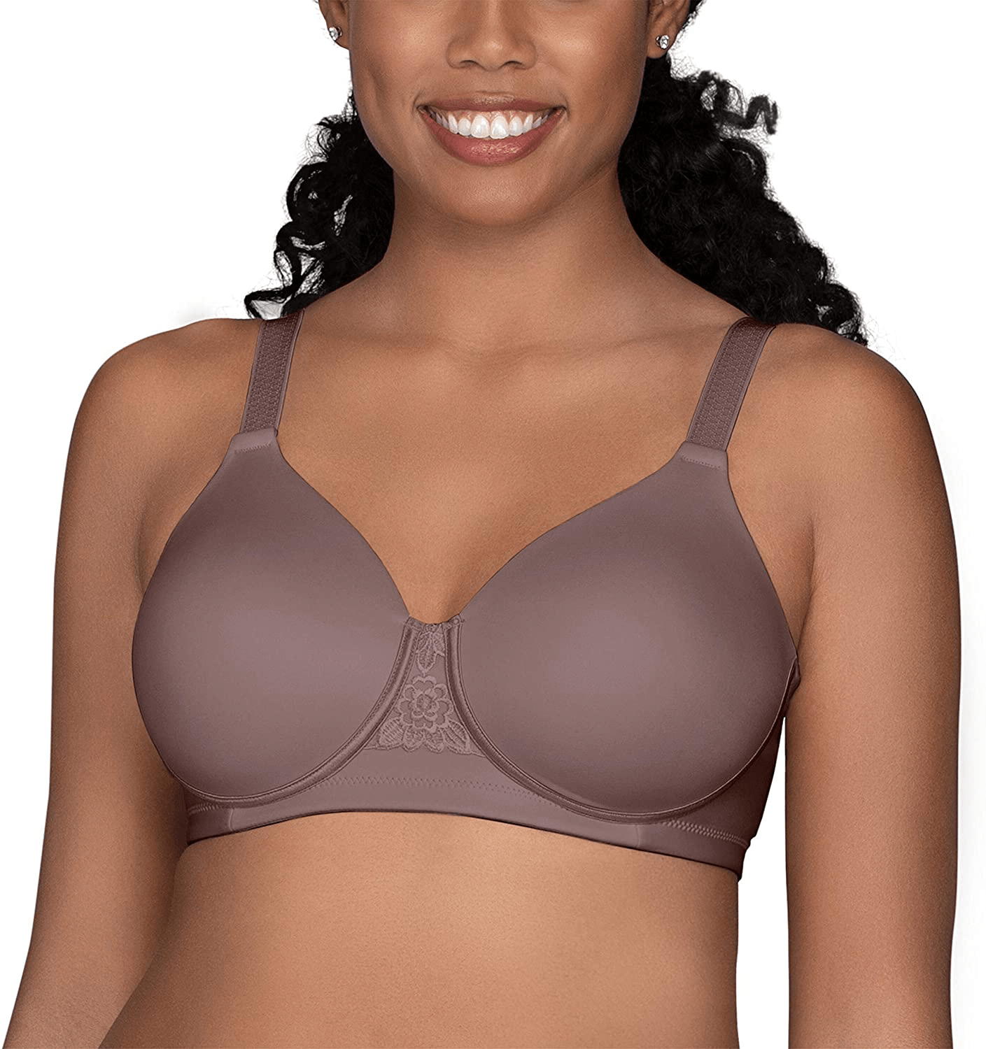 Vanity Fair Women's Full Figure Beauty Back Smoothing Bra (36C-42H) Wirefree - Walnut / 44D / Wirefree