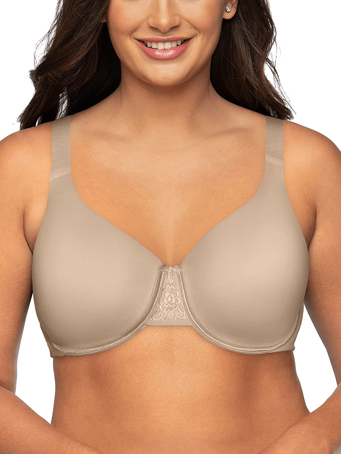 Vanity Fair Women's Full Figure Beauty Back Smoothing Bra (36C-42H) Wirefree - Beige / Wirefree / 42D