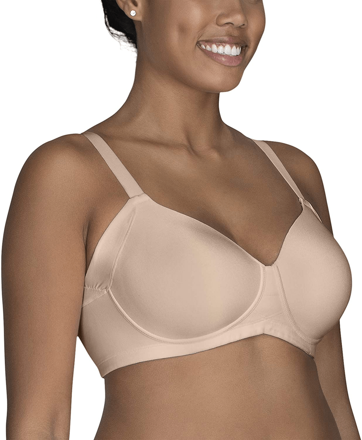 Vanity Fair Women's Full Figure Beauty Back Smoothing Bra (36C-42H) Wirefree With Side Smoothing - Beige / Wirefree / 38D