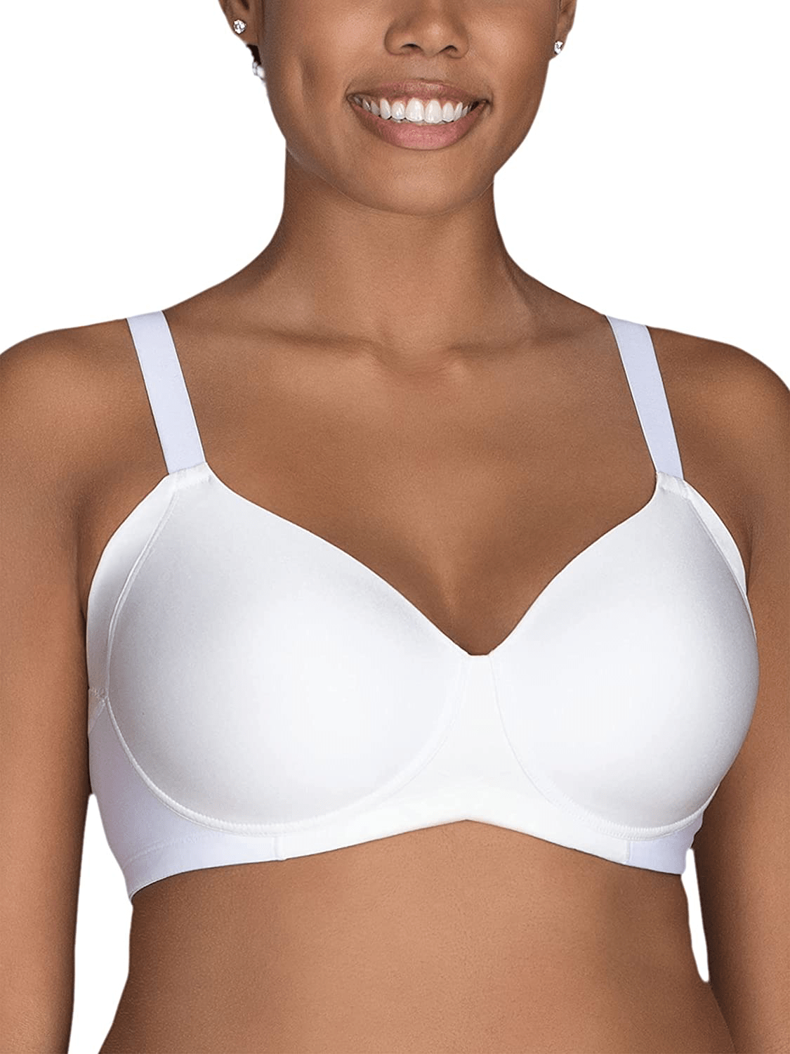 Vanity Fair Women's Full Figure Beauty Back Smoothing Bra (36C-42H) Wirefree With Side Smoothing - White / Wirefree / 38C