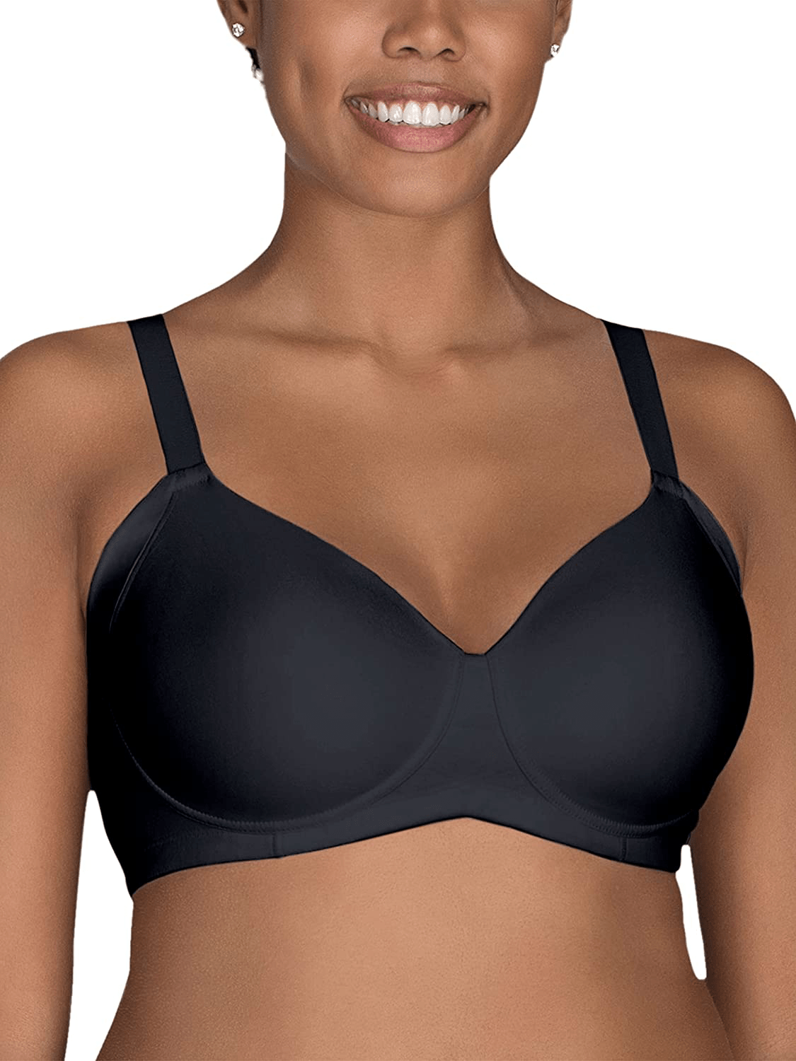 Vanity Fair Women's Full Figure Beauty Back Smoothing Bra (36C-42H) Wirefree With Side Smoothing - Black / Wirefree / 42DD