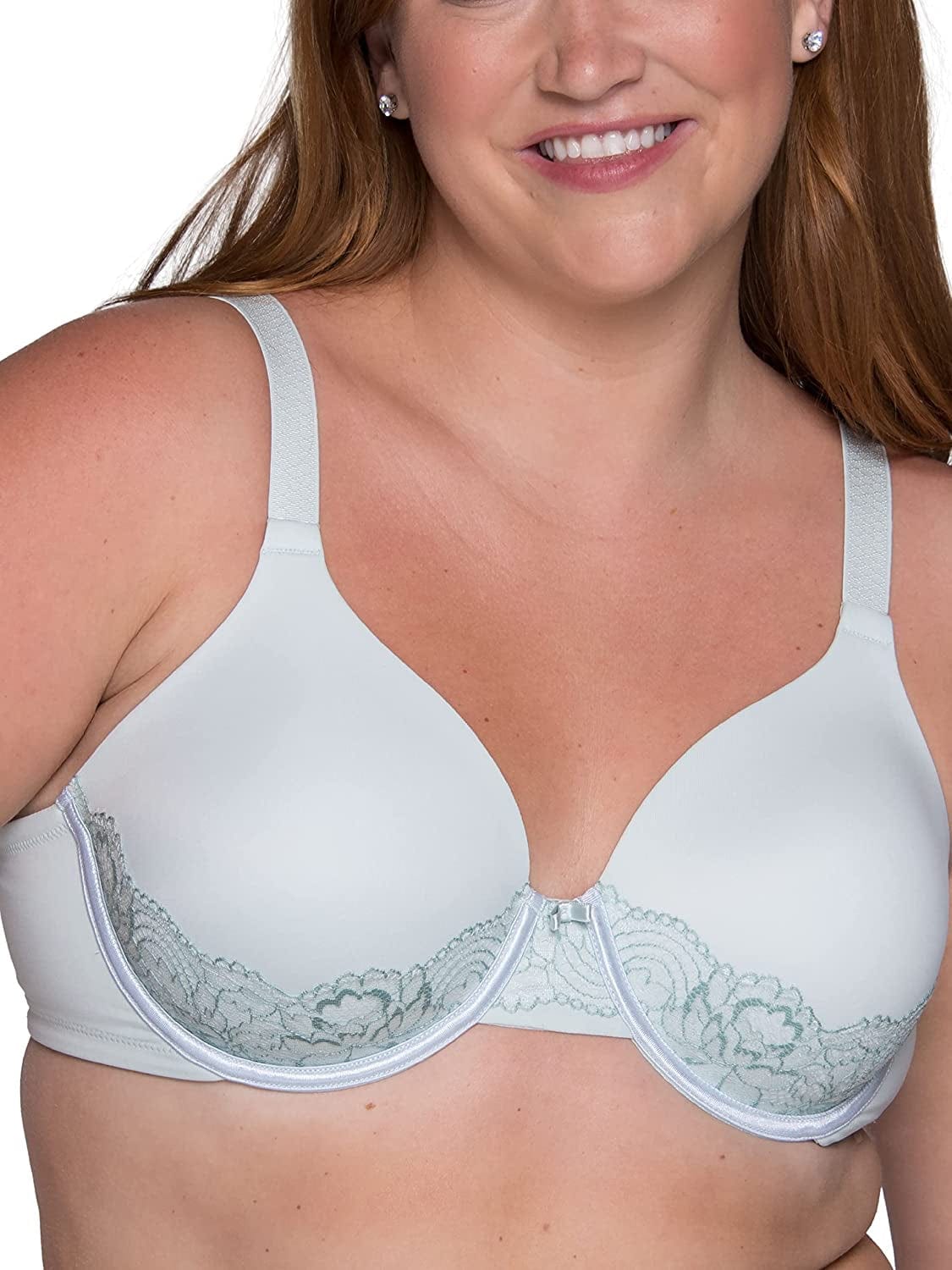 Vanity Fair Women'S Full Figure Beauty Back Smoothing Bra with Lace (36C-42DD) Underwire - Softest Jade and Tranquil Green / Underwire (76382) / 40C