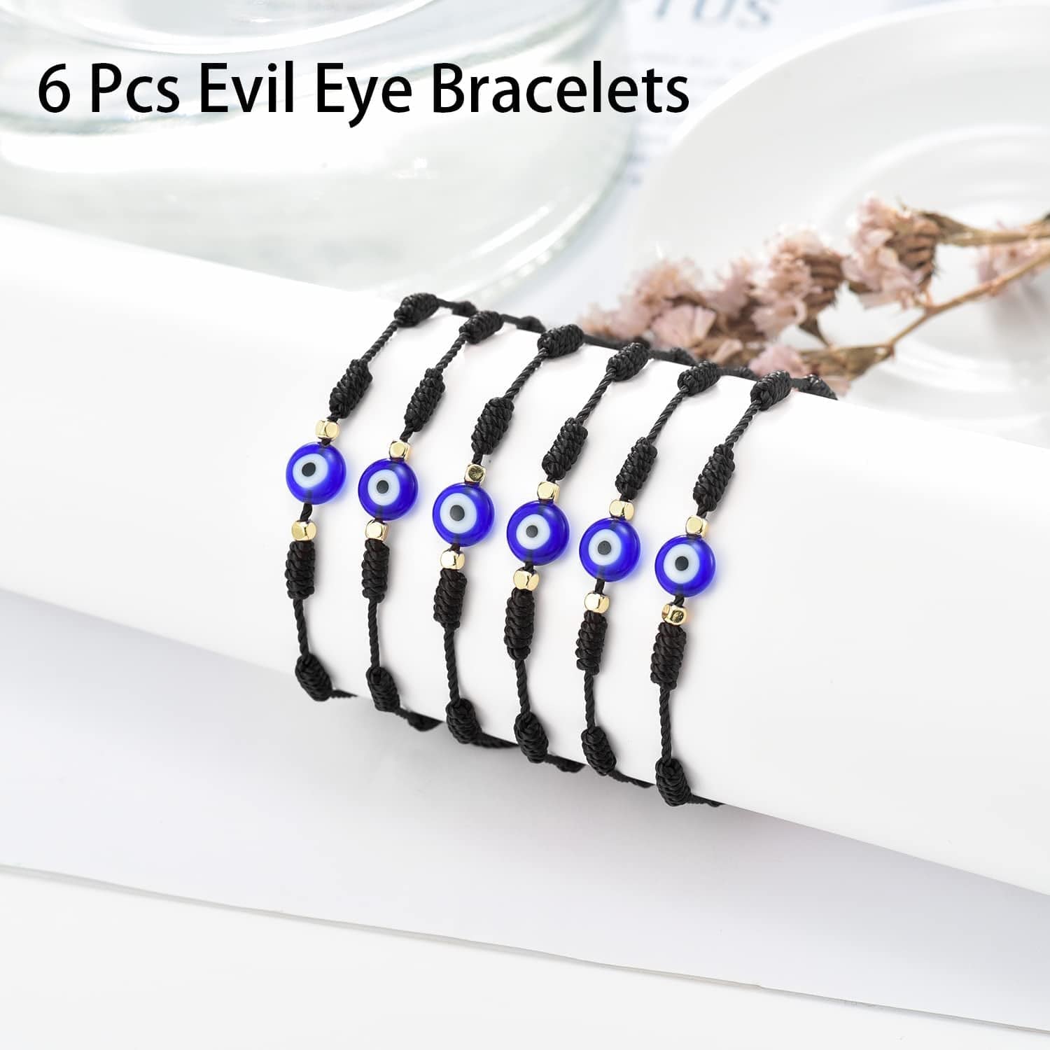 (Ver.3) Tarsus Evil Eye 7 Knot Lucky Bracelets Adjustable Red String Amulet for Women Men Girls & Boys (6 Pcs Bracelet) Apparel & Accessories > Jewelry > Bracelets Tarsus