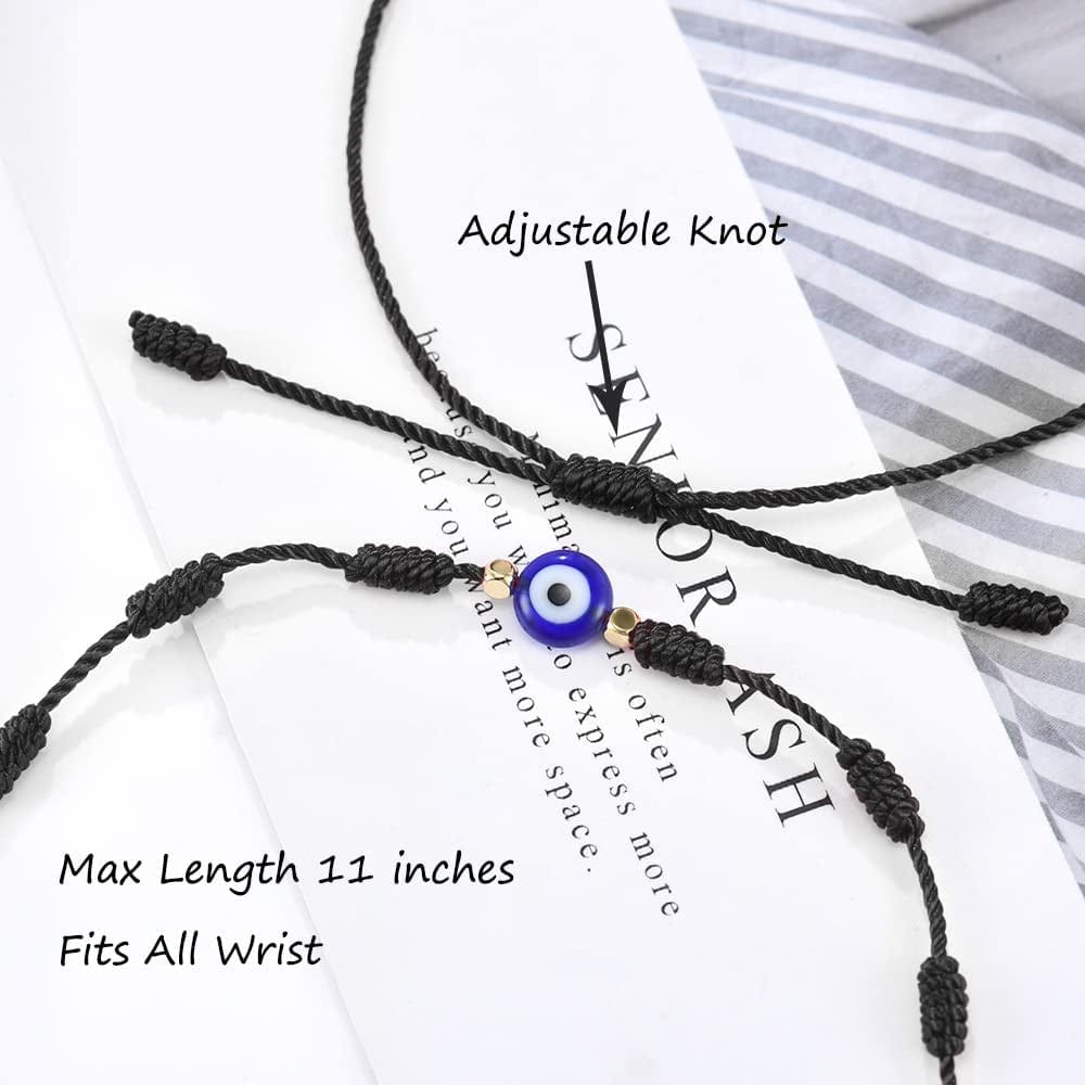 (Ver.3) Tarsus Evil Eye 7 Knot Lucky Bracelets Adjustable Red String Amulet for Women Men Girls & Boys (6 Pcs Bracelet) Apparel & Accessories > Jewelry > Bracelets Tarsus