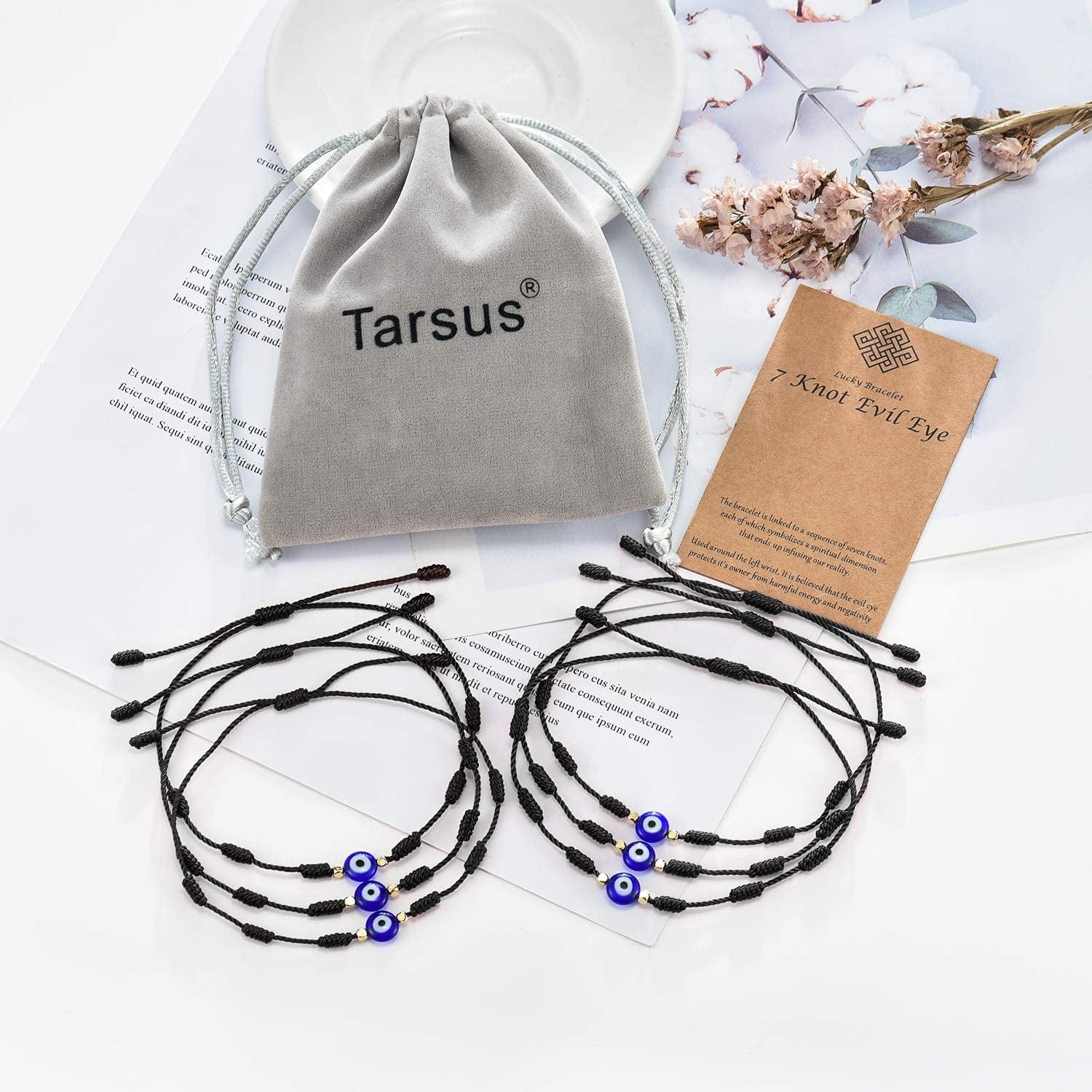 (Ver.3) Tarsus Evil Eye 7 Knot Lucky Bracelets Adjustable Red String Amulet for Women Men Girls & Boys (6 Pcs Bracelet) Apparel & Accessories > Jewelry > Bracelets Tarsus