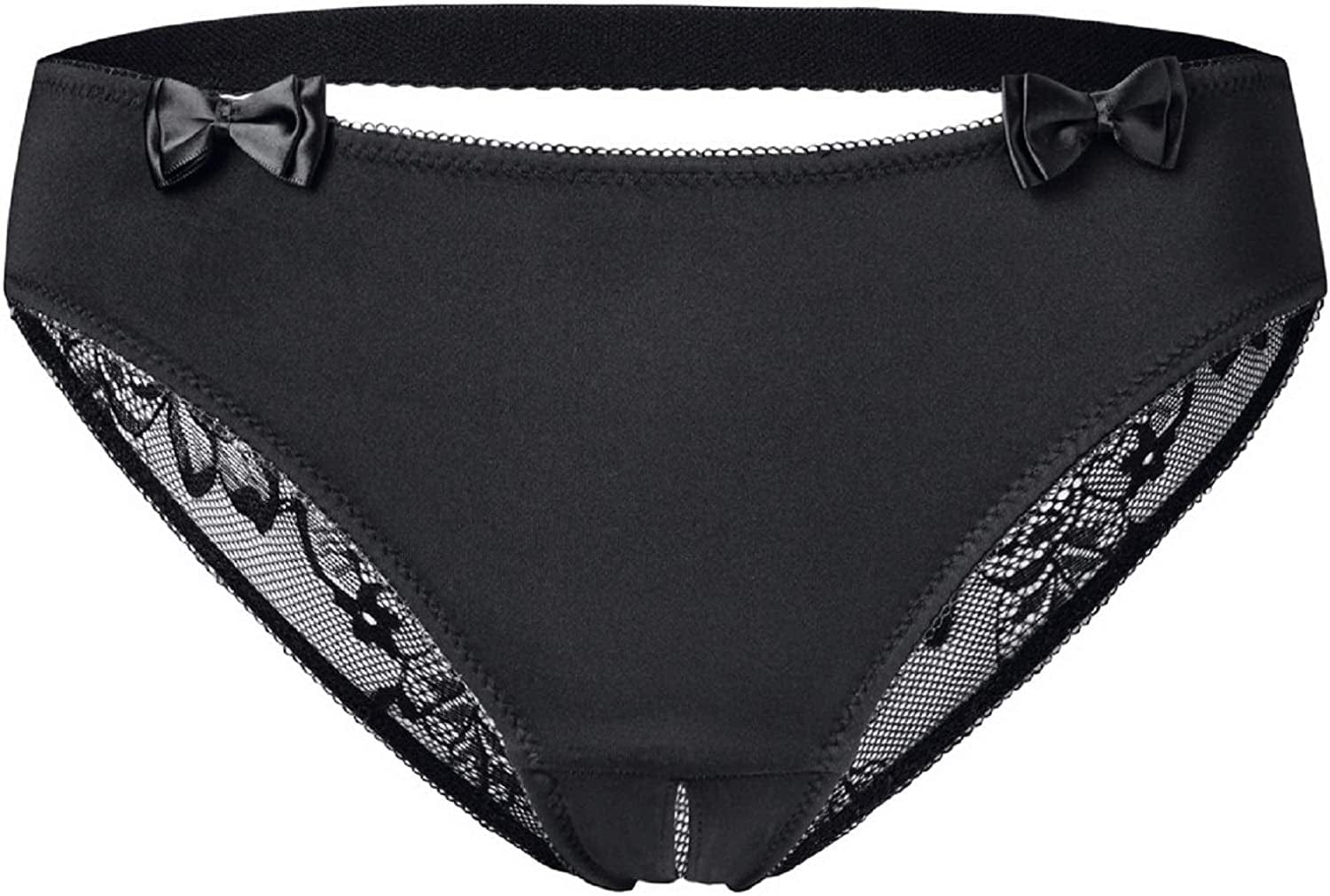 Verano Women'S Crotchless Briefs V-Back Lace Criss Paradise Panties
