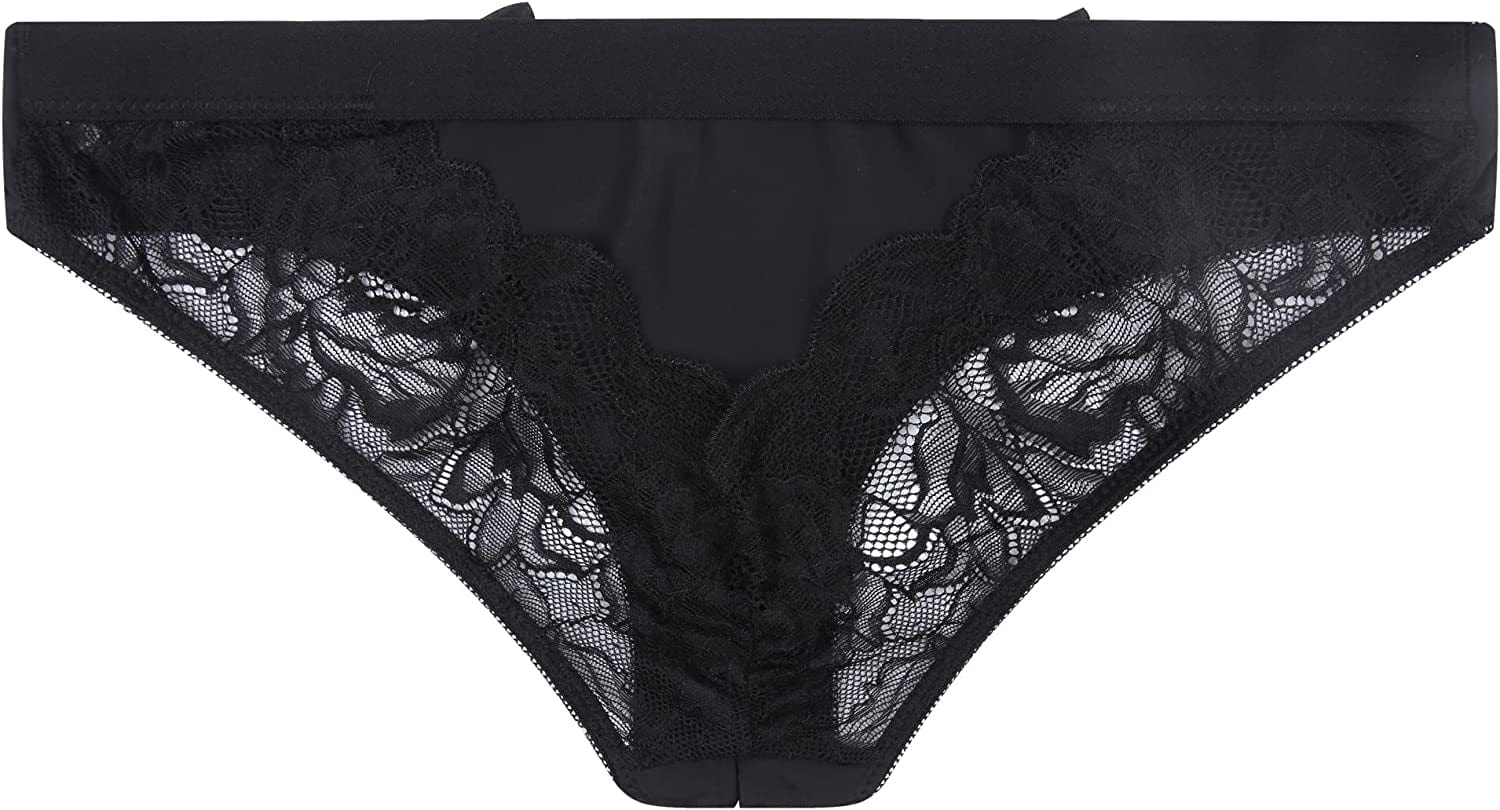 Verano Women'S Crotchless Briefs V-Back Lace Criss Paradise Panties