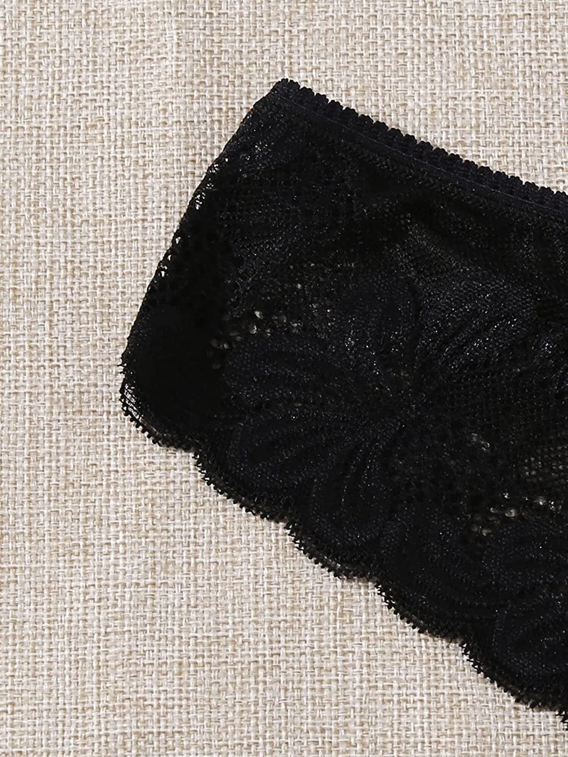 Verdusa Women'S Lace Thong Strappy Underwear Panty Set Sheer Floral Soft Low Waist