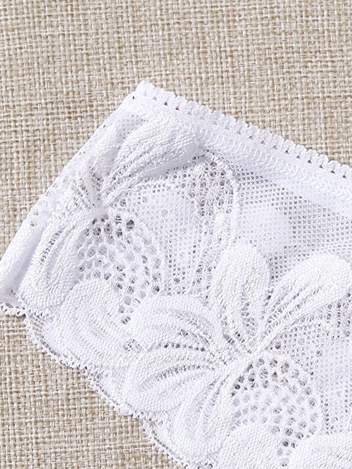 Verdusa Women'S Lace Thong Strappy Underwear Panty Set Sheer Floral Soft Low Waist