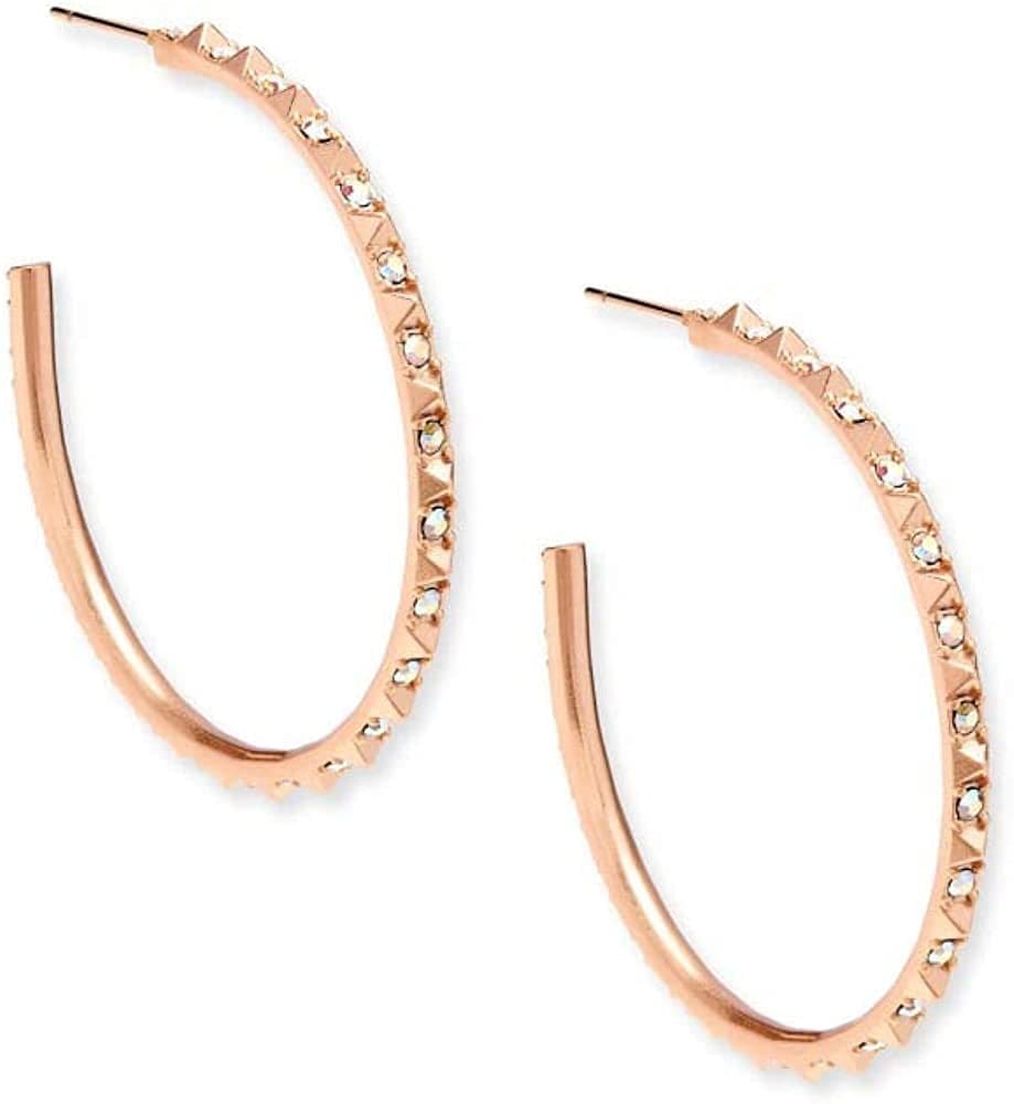 Veronica Hoop Earrings ROSE GOLD - IRIDESCENT CRYSTAL