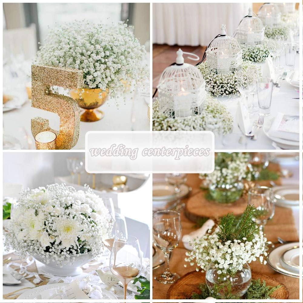 Veryhome 10PCS 30 Bunches White Babys Breath Flowers Artificial White Fake Flowers Gypsophila DIY Floral Bouquets Arrangement Wedding Home Decor(Vase NOT Included) White