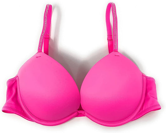Victoria'S Secret Pink Wear Everywhere Super Push-Up Bra Pink Bling Straps / 36C