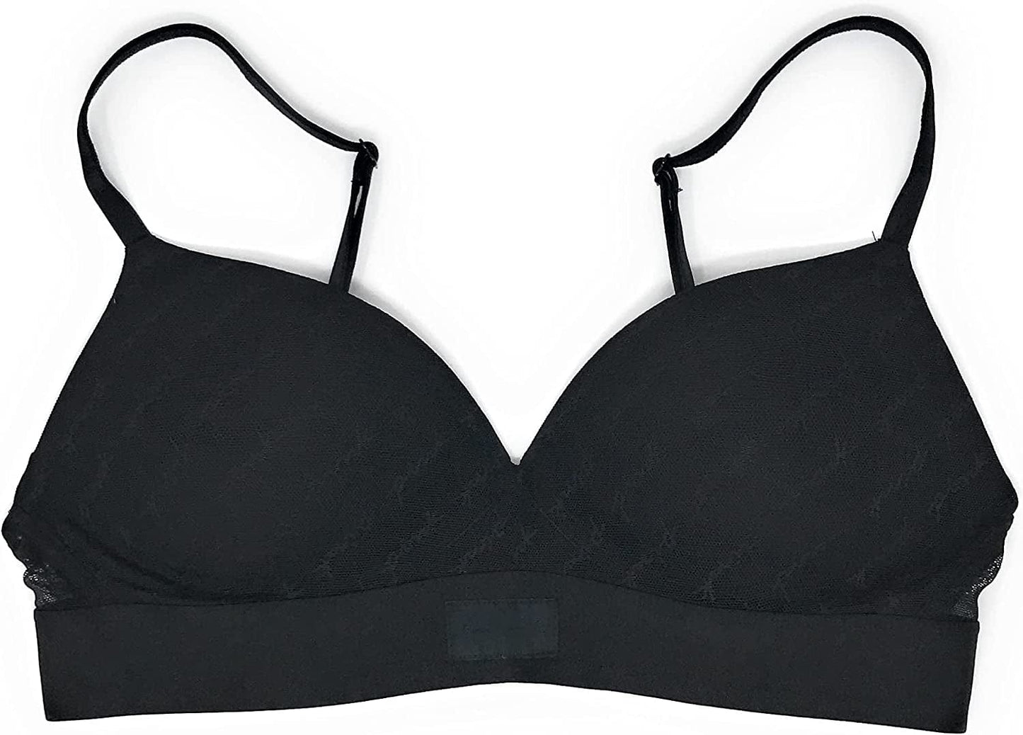Victoria'S Secret Pink Wear Everywhere Wireless Push-Up Bra Black Logo Lace / 34D