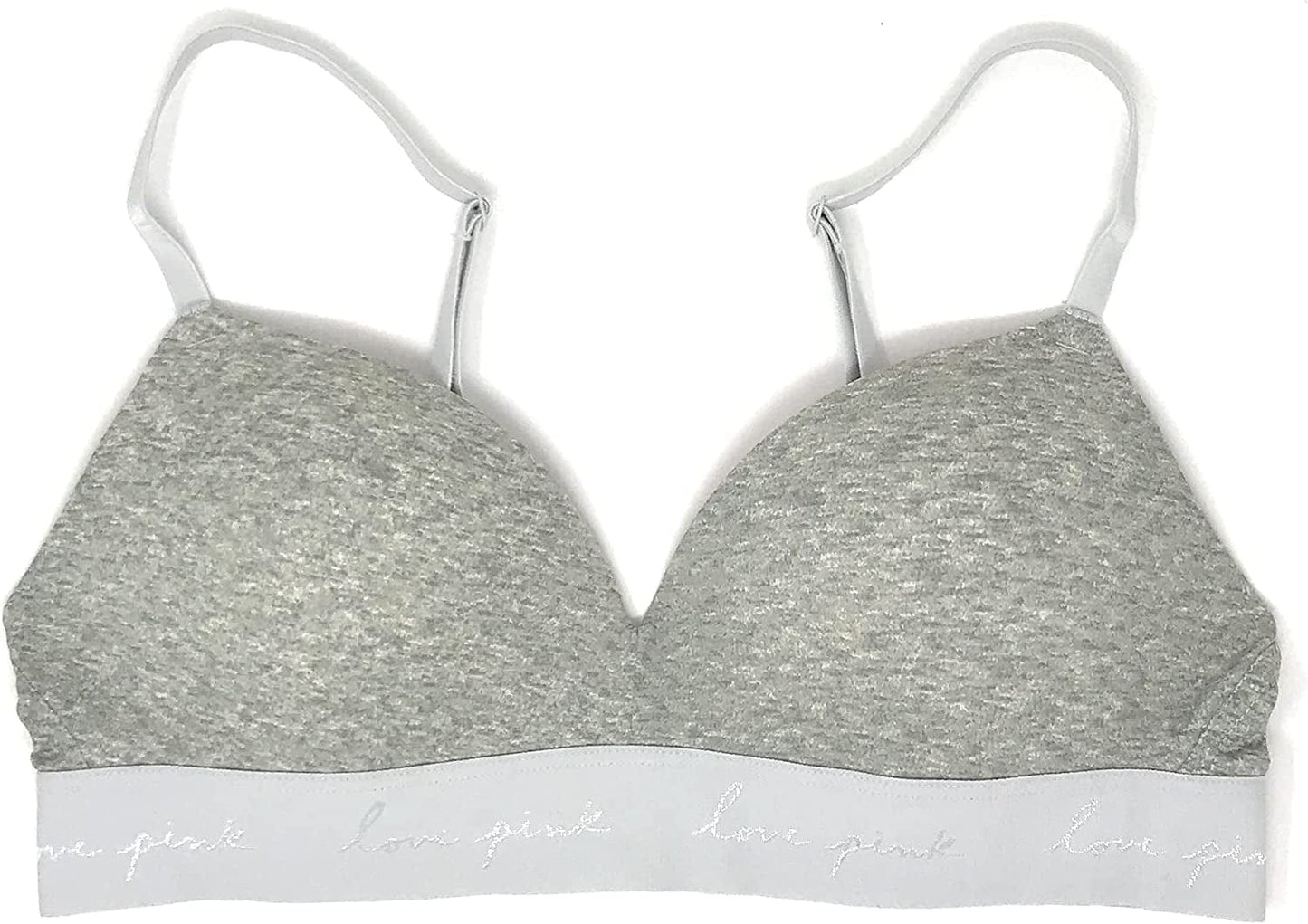 Victoria'S Secret Pink Wear Everywhere Wireless Push-Up Bra Heather Gray Solid / 34B