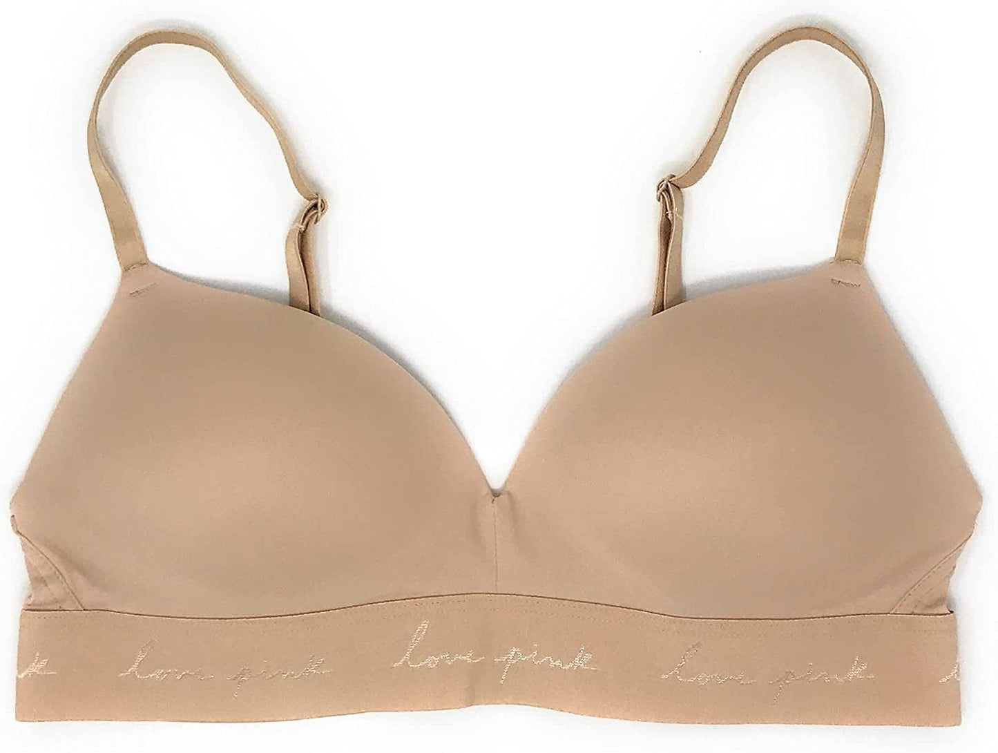 Victoria'S Secret Pink Wear Everywhere Wireless Push-Up Bra Nude Solid / 34B