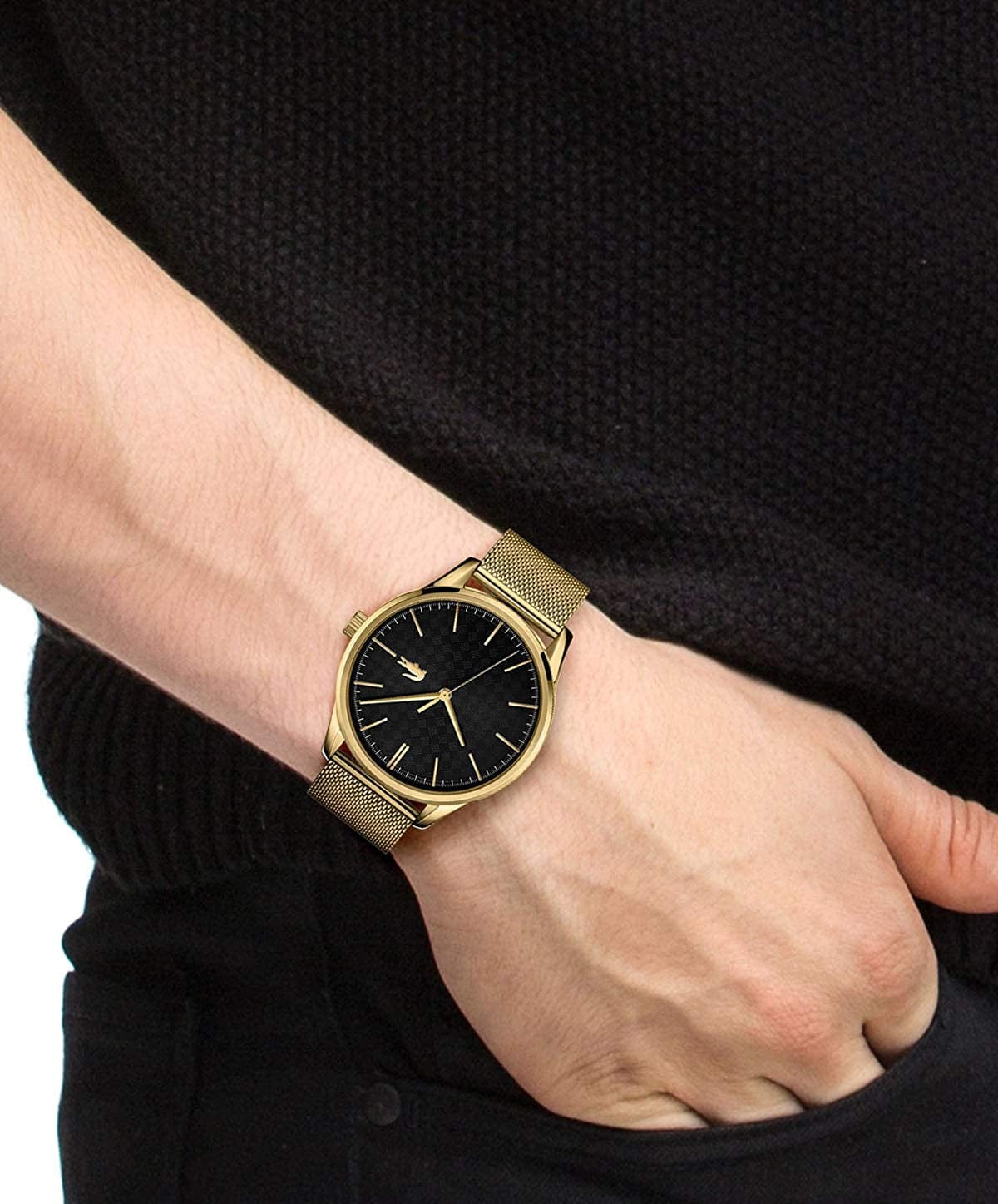 Vienna Men'S Quartz Stainless Steel and Mesh Bracelet Casual Watch, Color: Yellow (Model: 2011104)