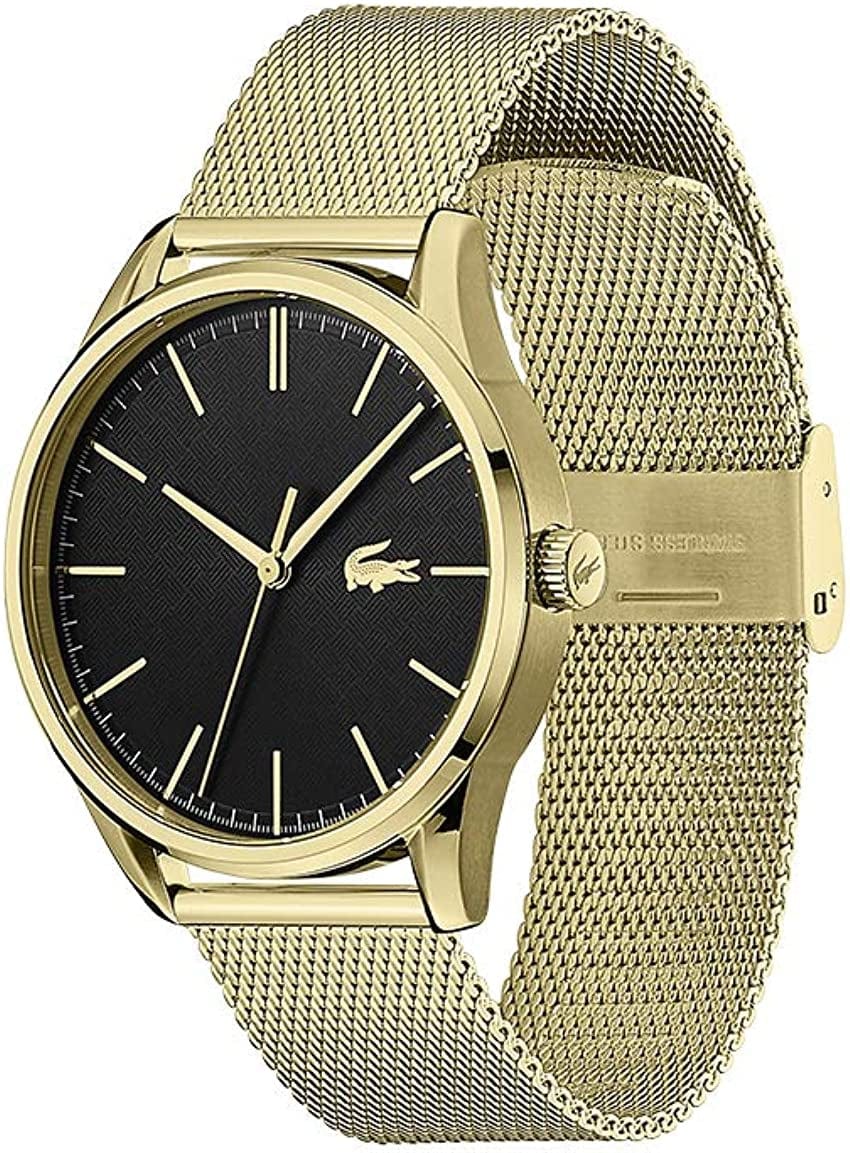 Vienna Men'S Quartz Stainless Steel and Mesh Bracelet Casual Watch, Color: Yellow (Model: 2011104)